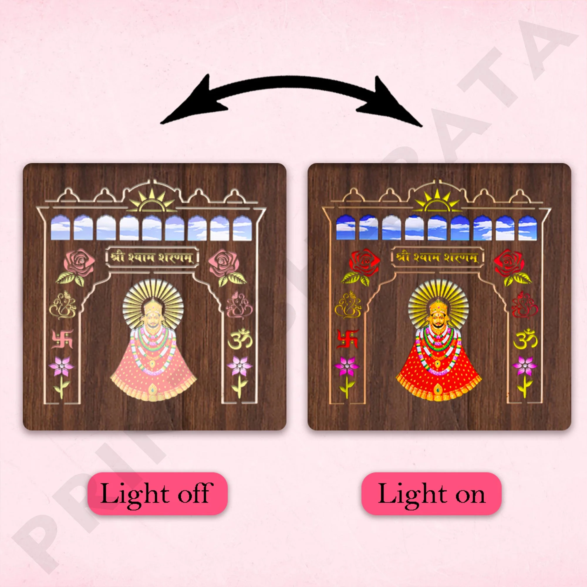 Neon MDF Shri Shyam Frame - Image 3