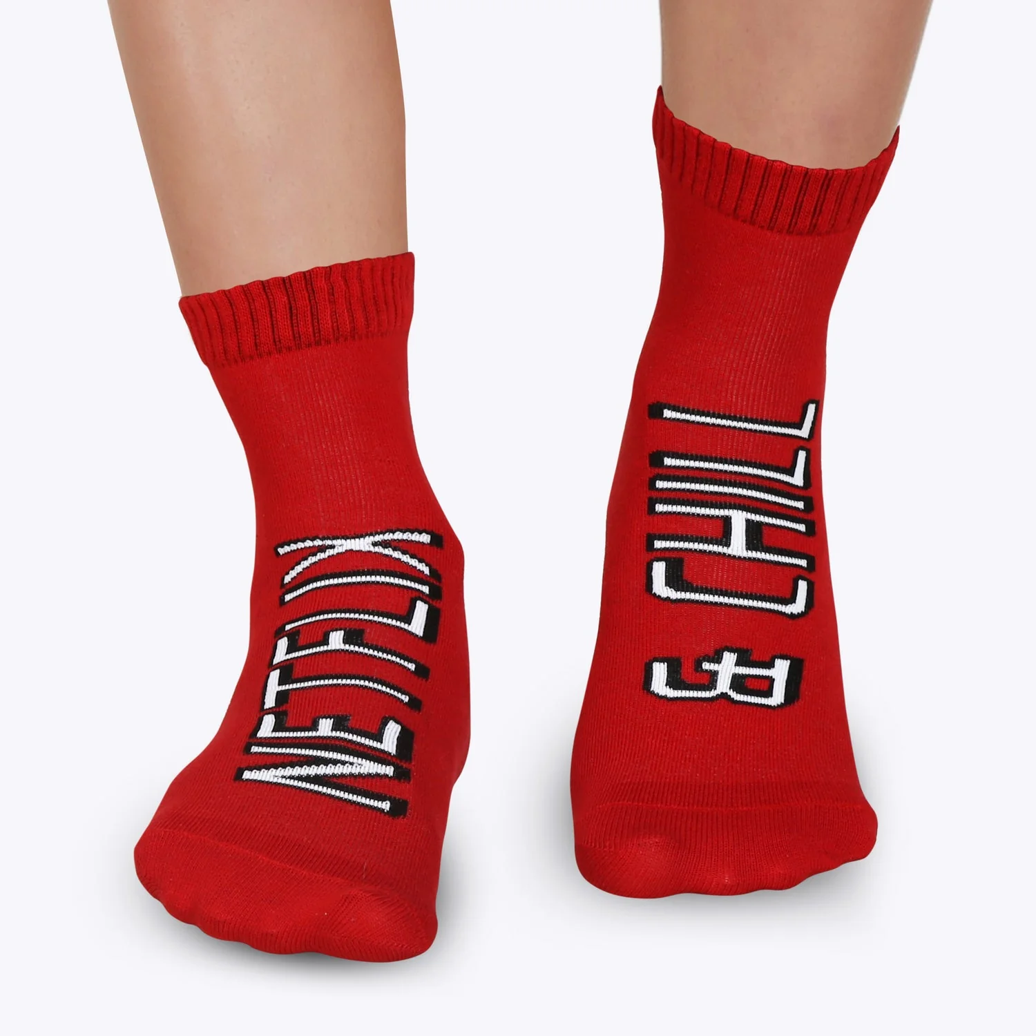 Netflix & Chill Red Socks- Red
