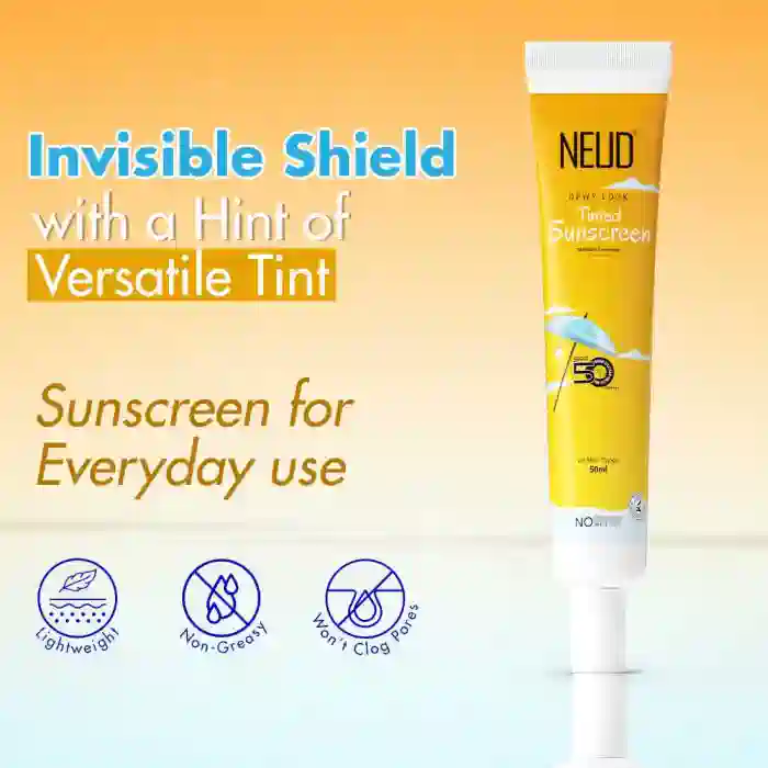 NEUD Dewy Look Tinted Sunscreen with SPF 50++++ and Hyaluronic Acid, Ultra-Light, No White Cast - 50ml - Image 4