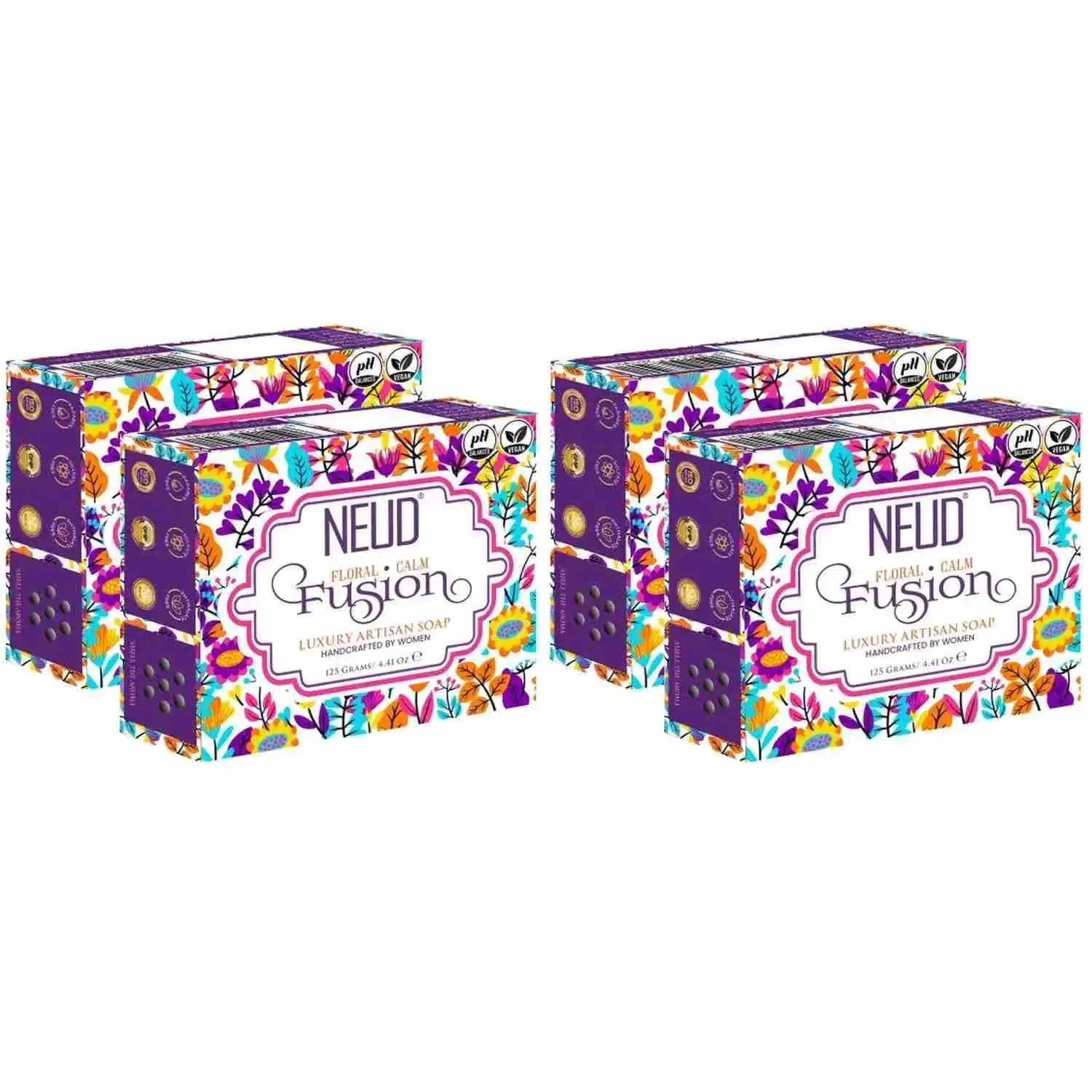 Neud Floral Calm Fusion Luxury Artisan Ph Balanced Handmade Soap With Sugandha, Mogra And Patchouli - 125G - Image 7