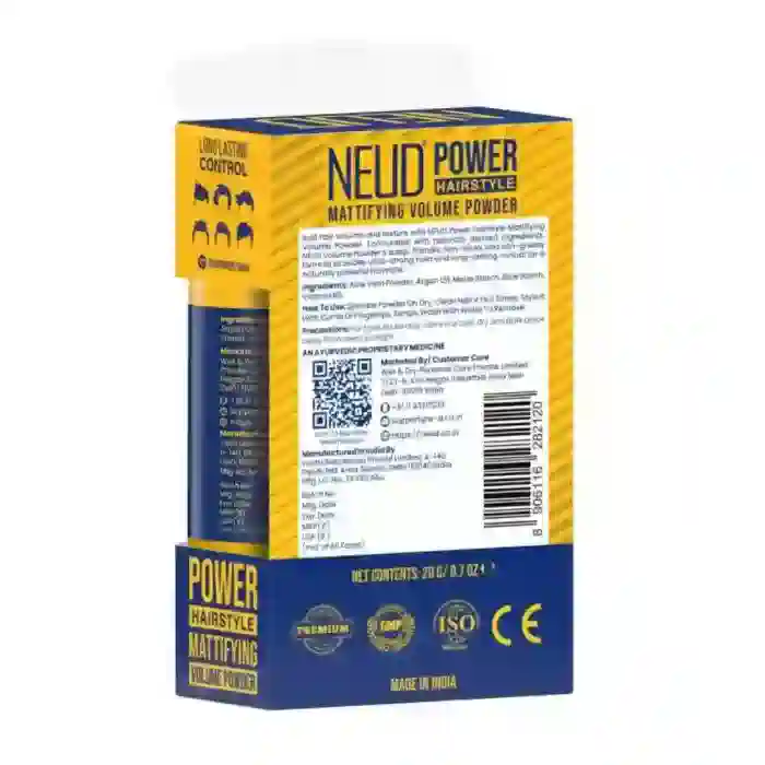 NEUD Hairstyle Mattifying Volume Powder Wax 20g With Aloe Vera, Argan Oil, Vit B5 - Ultrastrong, Transparent, Non-Sticky - Image 5