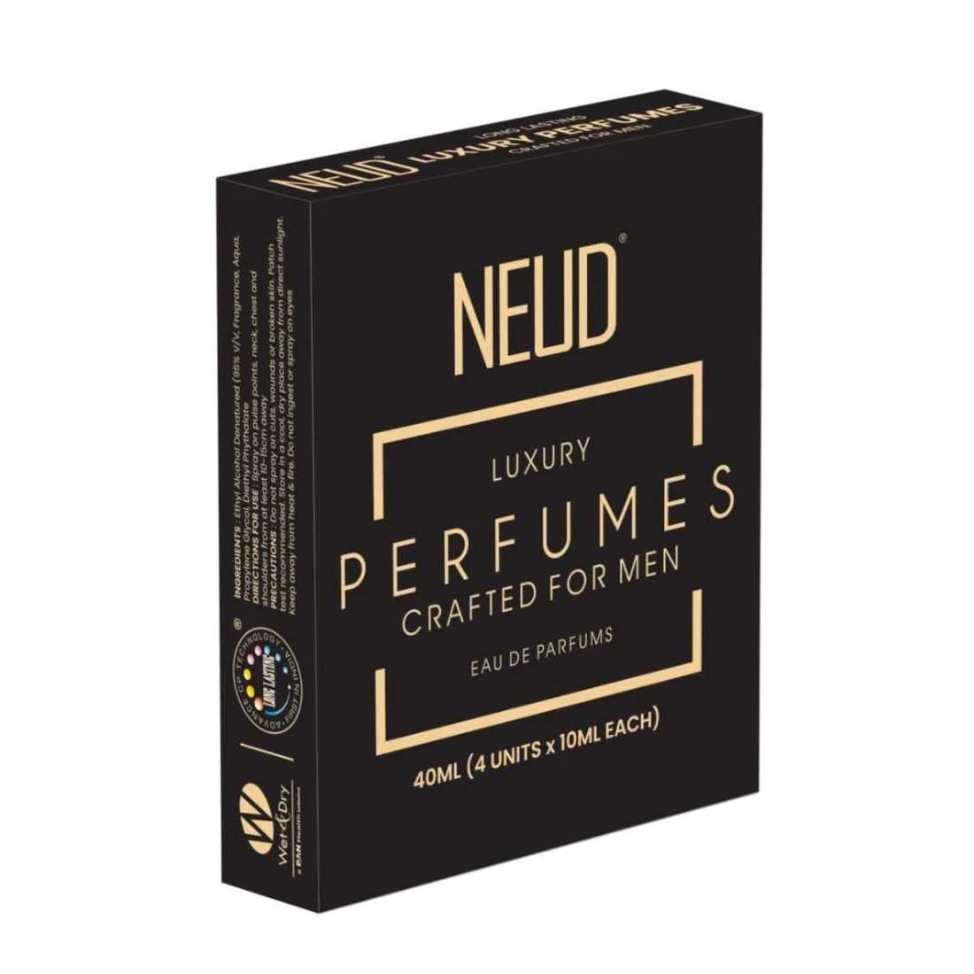 NEUD Luxury Pocket Perfume Gift Set for Men 4x10ml (Citrus, Lavender, Cedarwood, Vanilla), Long Lasting - Image 8