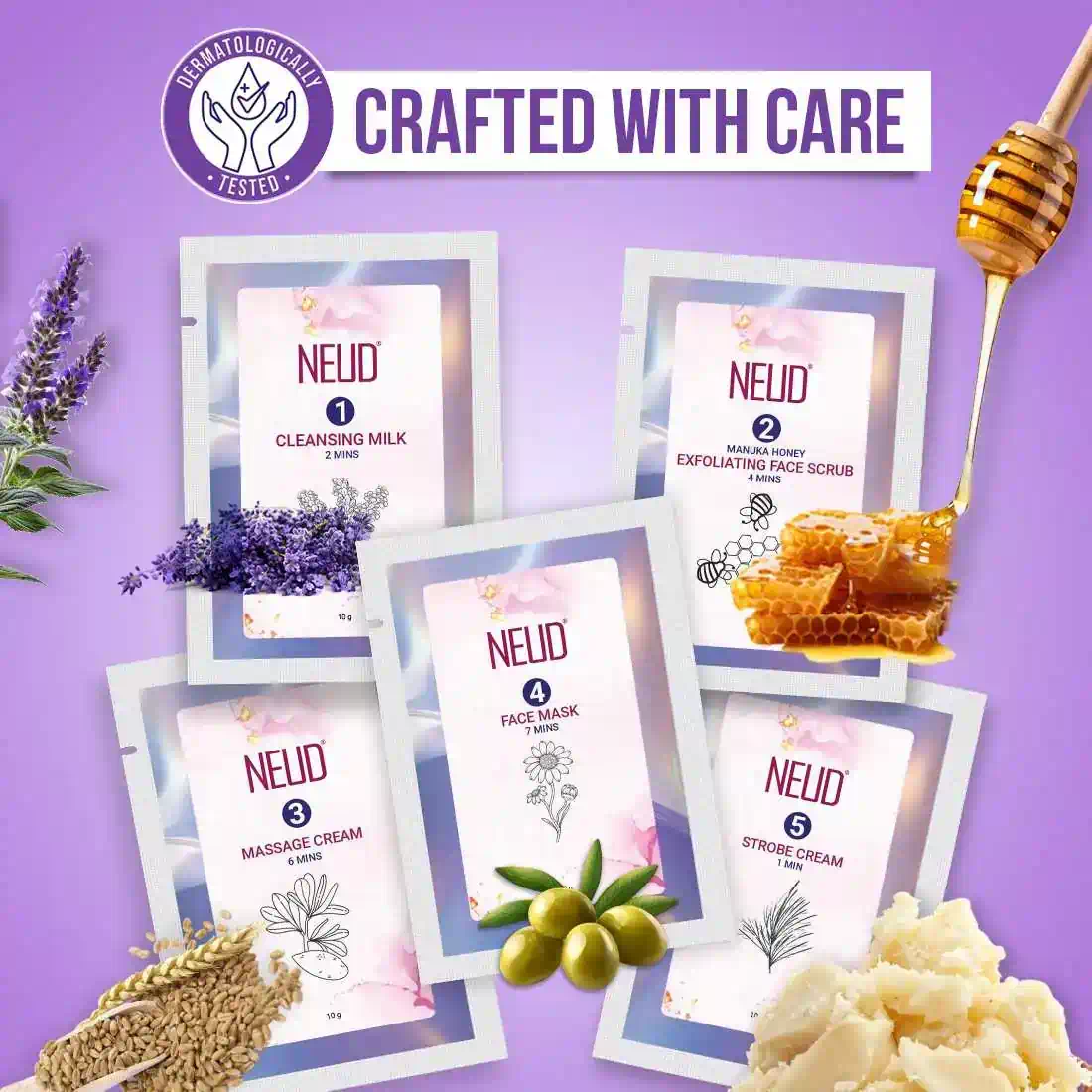 NEUD Party-Ready DIY Facial Kit with Strobe Cream for Fabulous Glow at Home - 50g - Image 3