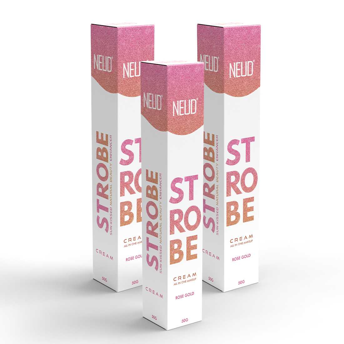 NEUD Strobe Cream Rose Gold with Cocoa Butter and Hyaluronic Acid, Lab Tested All-in-One Makeup Beauty Enhancer - 50g - Image 43