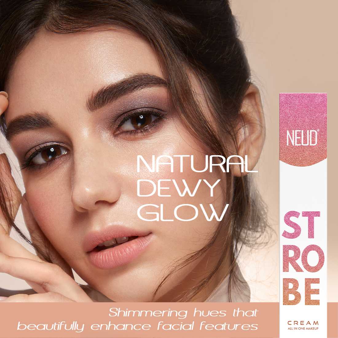 NEUD Strobe Cream Rose Gold with Cocoa Butter and Hyaluronic Acid, Lab Tested All-in-One Makeup Beauty Enhancer - 50g - Image 89