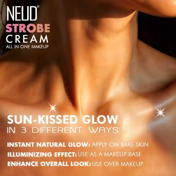 NEUD Strobe Cream Rose Gold with Cocoa Butter and Hyaluronic Acid, Lab Tested All-in-One Makeup Beauty Enhancer - 50g - Image 4