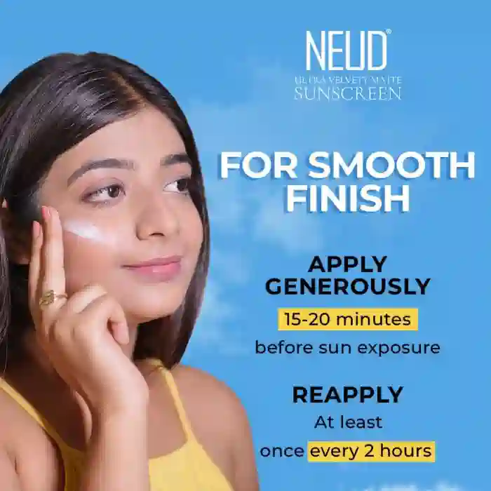 NEUD Ultra Velvety Matte Priming Sunscreen Dry Touch with SPF 50 PA++++ and Vitamin E, Sweat-Resistant, No White Cast - 50g - Image 6