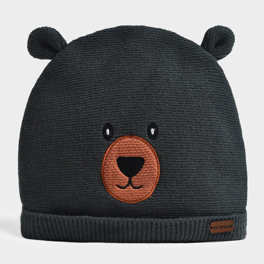 Neutral Love Bear Knitted Cap Set - Image 2