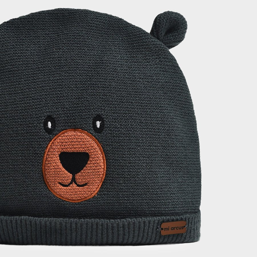 Neutral Love Bear Knitted Cap Set - Image 4