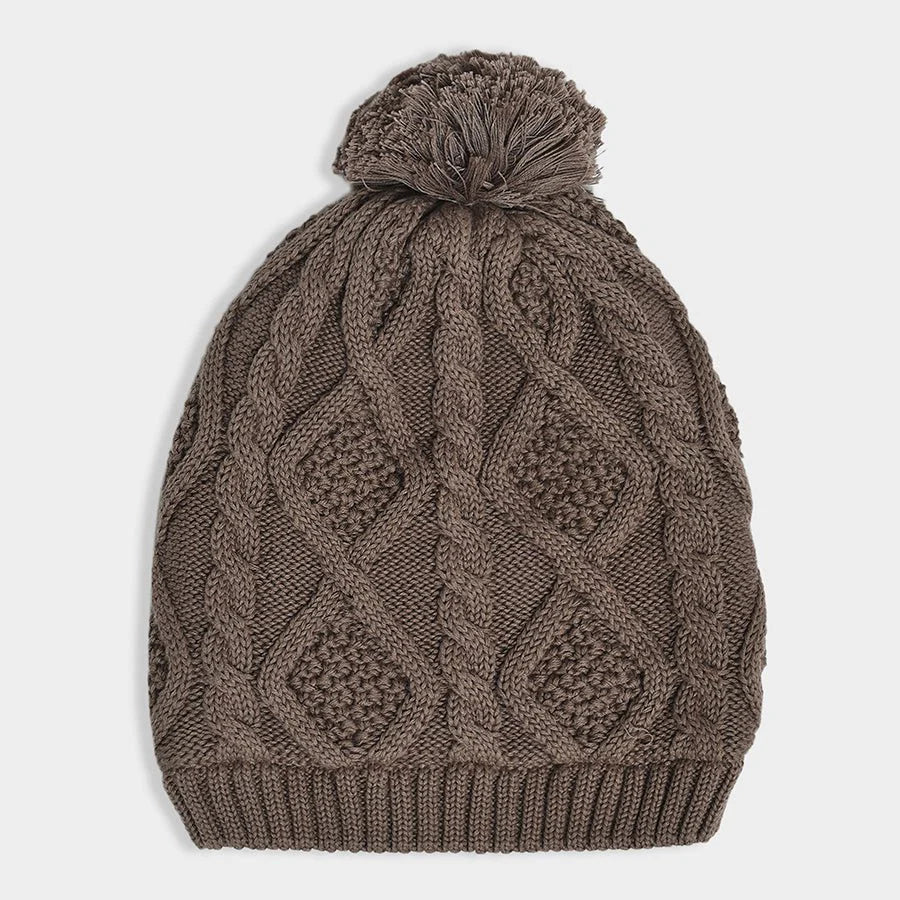 Neutral Love Taupe Knitted Cap - Image 2