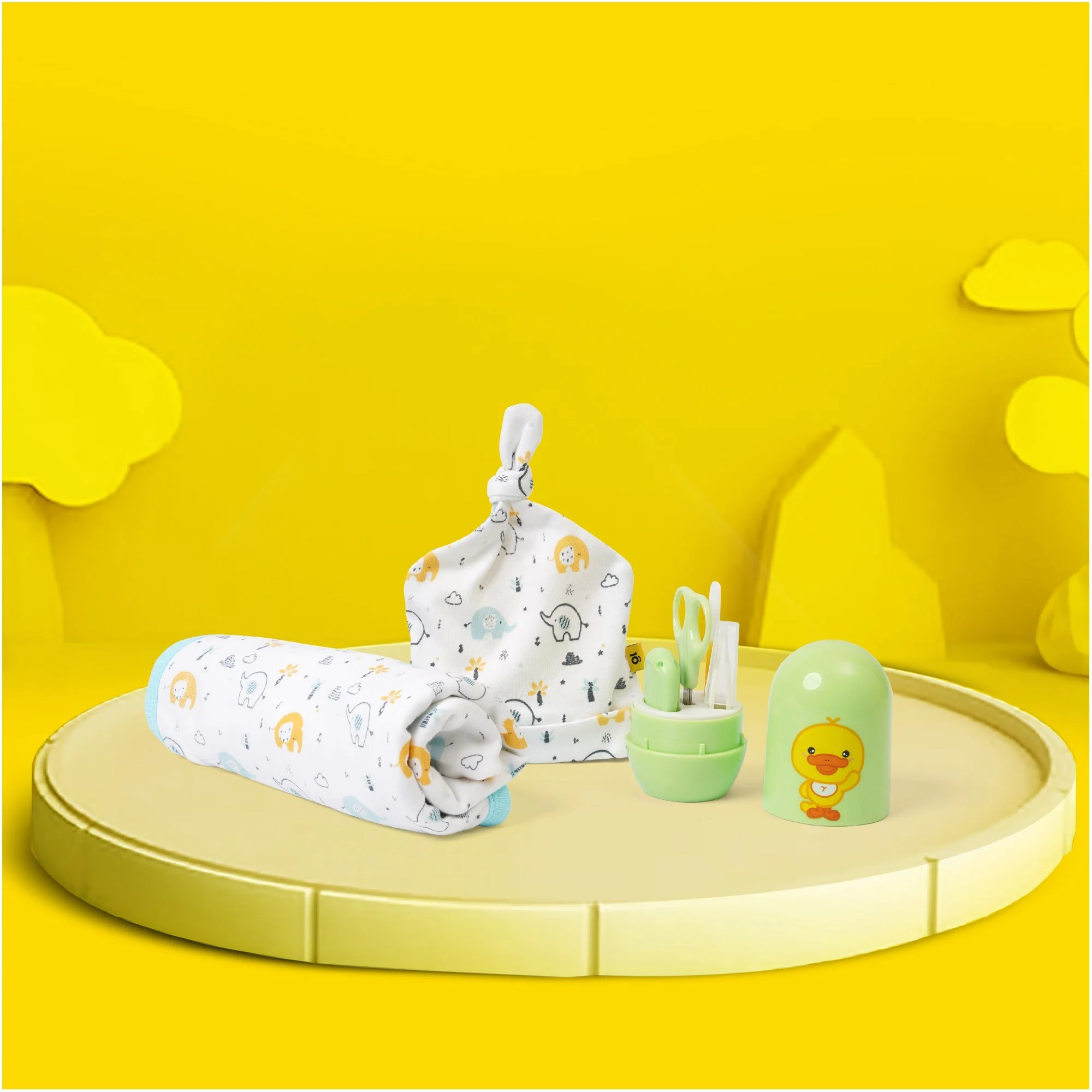New Baby Gift Set- Baby Blanket, Cap And Nail Care Kit - Image 2