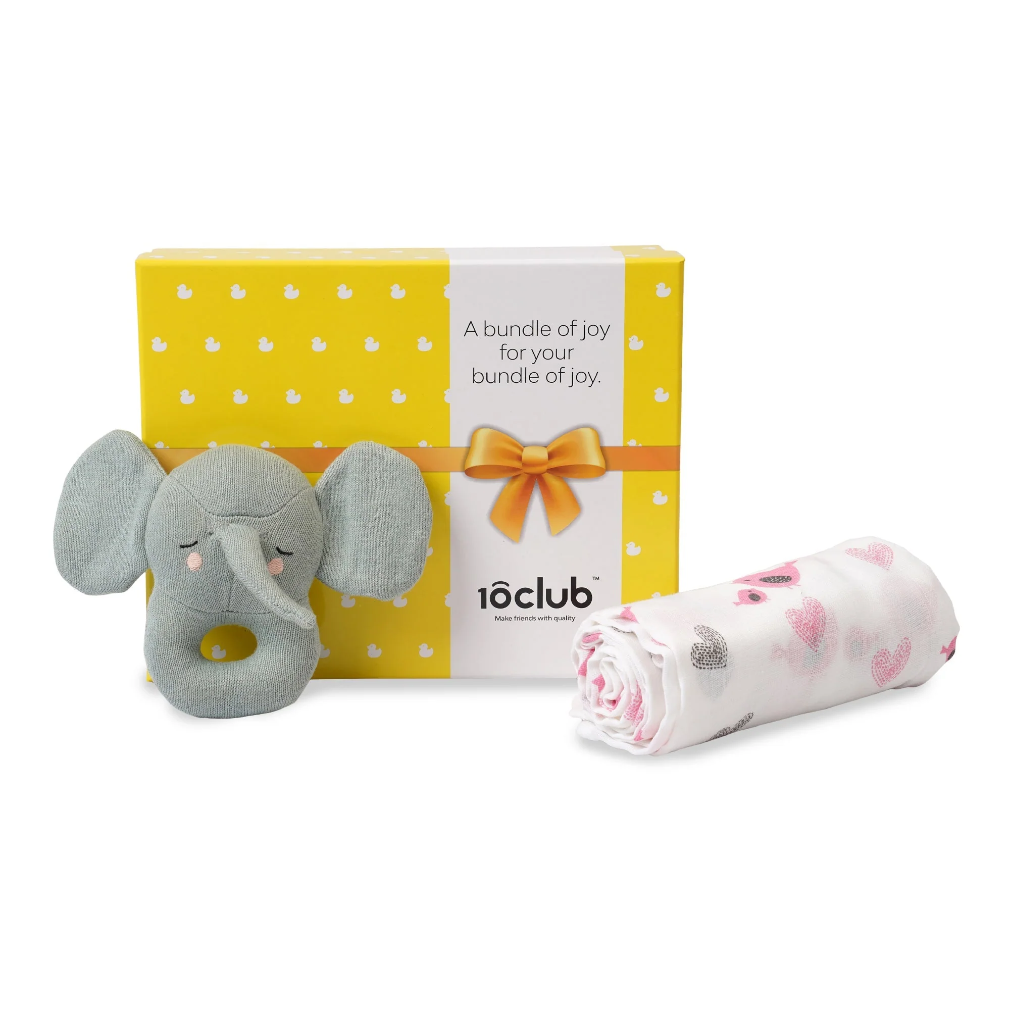 New Baby Gift Set - Baby Swaddle And Rattle Gift Set - Image 6