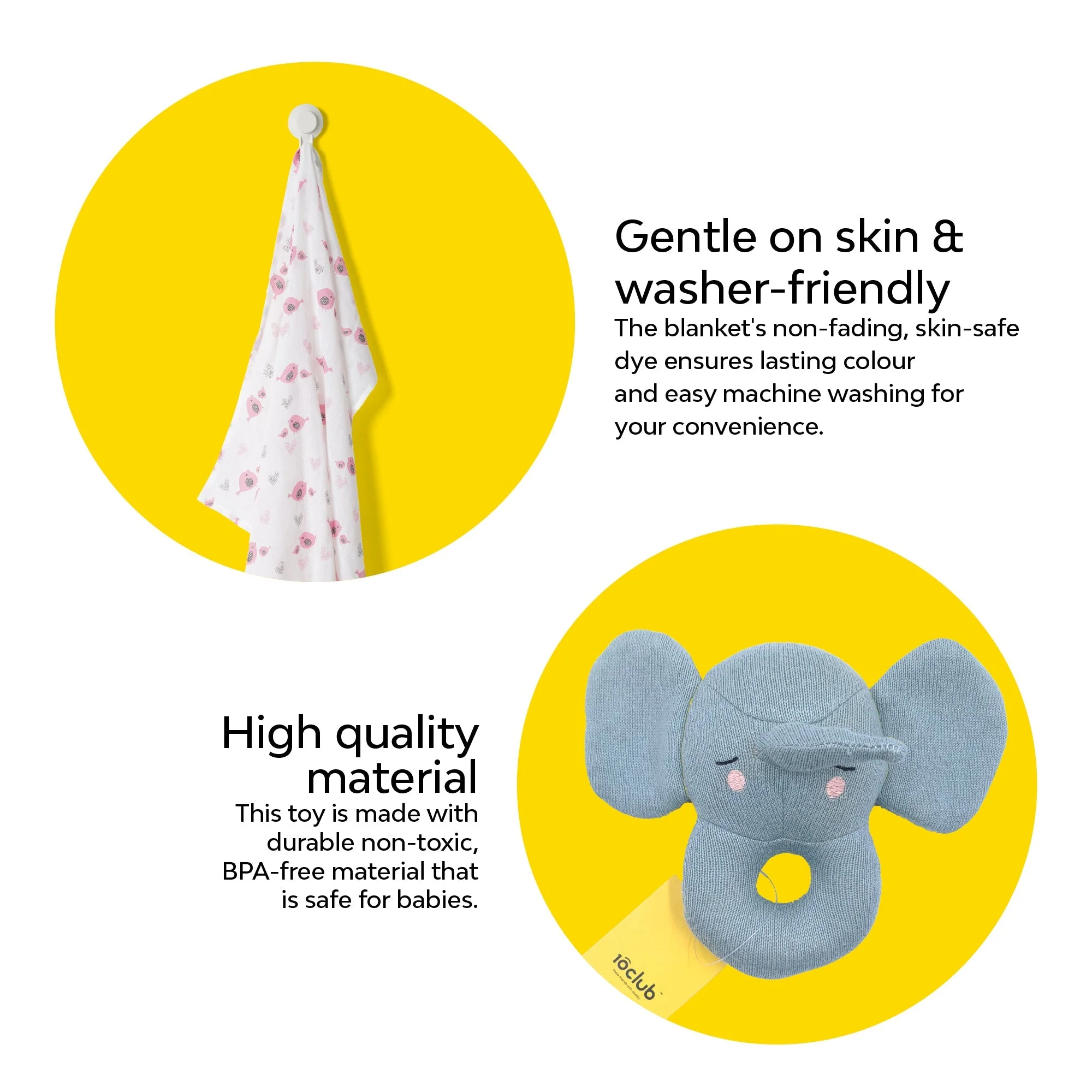 New Baby Gift Set - Baby Swaddle And Rattle Gift Set - Image 8