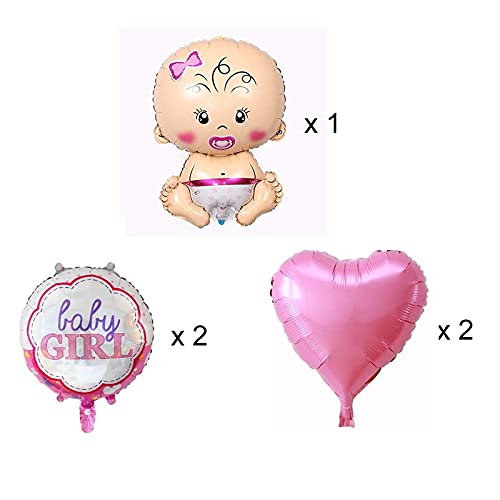 New Born Baby Girl Shape Shower And Welcome Foil Balloons Decoration Set (Pack of 5) - Image 5
