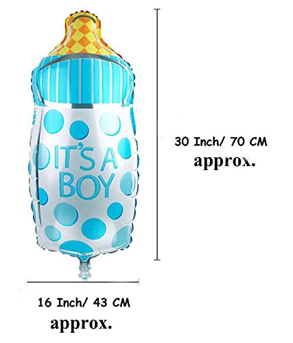New Born Baby It's A Boy & It's A Girl Feeder Bottle Shaped Blue, Pink Color Foil Balloon - Image 2