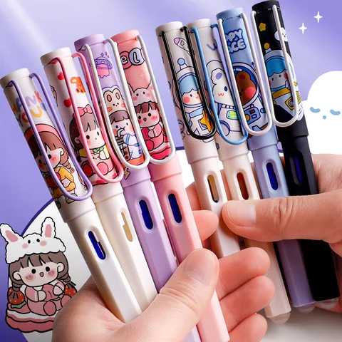 New Stylish Erasable Fountain Pen with Replaceable Ink Set For School Student (Random color) - Image 2