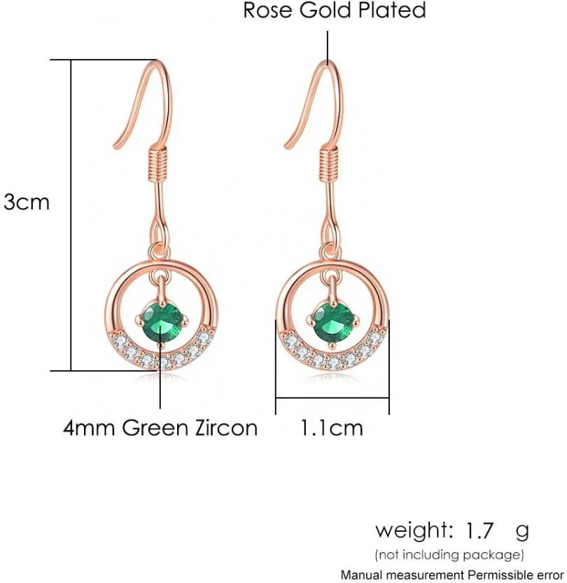 Nilu'S Collection Cubic Zirconia Contemporary Crystal Drop Earrings, Danglers For Women & Girls (Rose Gold) - Image 3