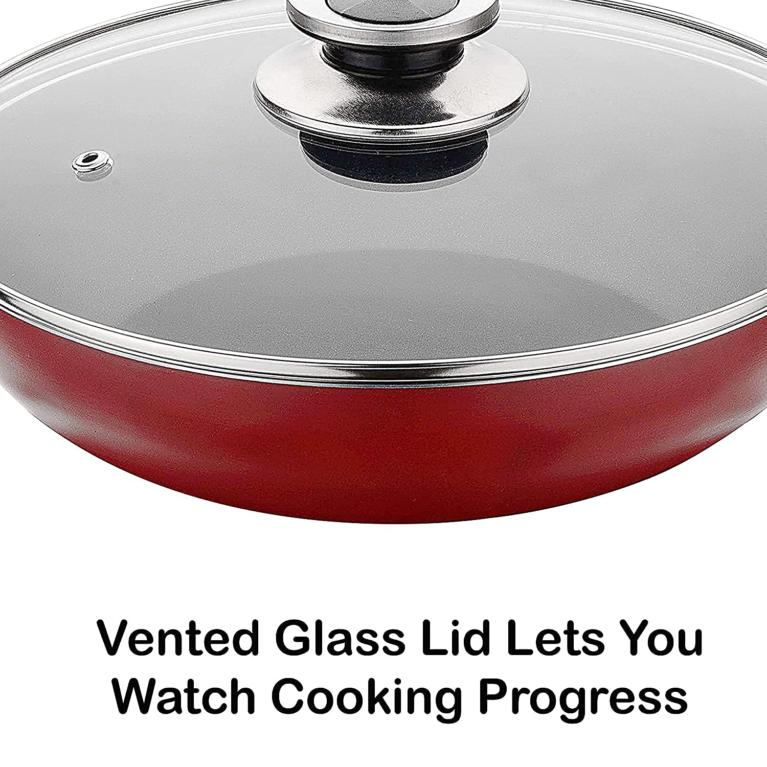 Non Stick Kadhai with Glass Lid 24cm - Image 4