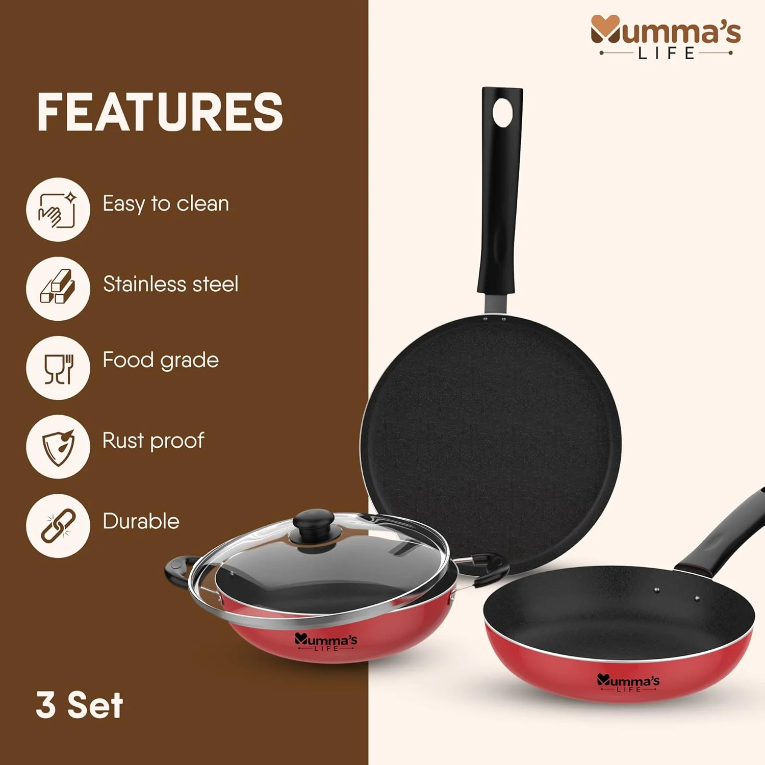 Non Stick Premium Cookware Gift Set - Image 6