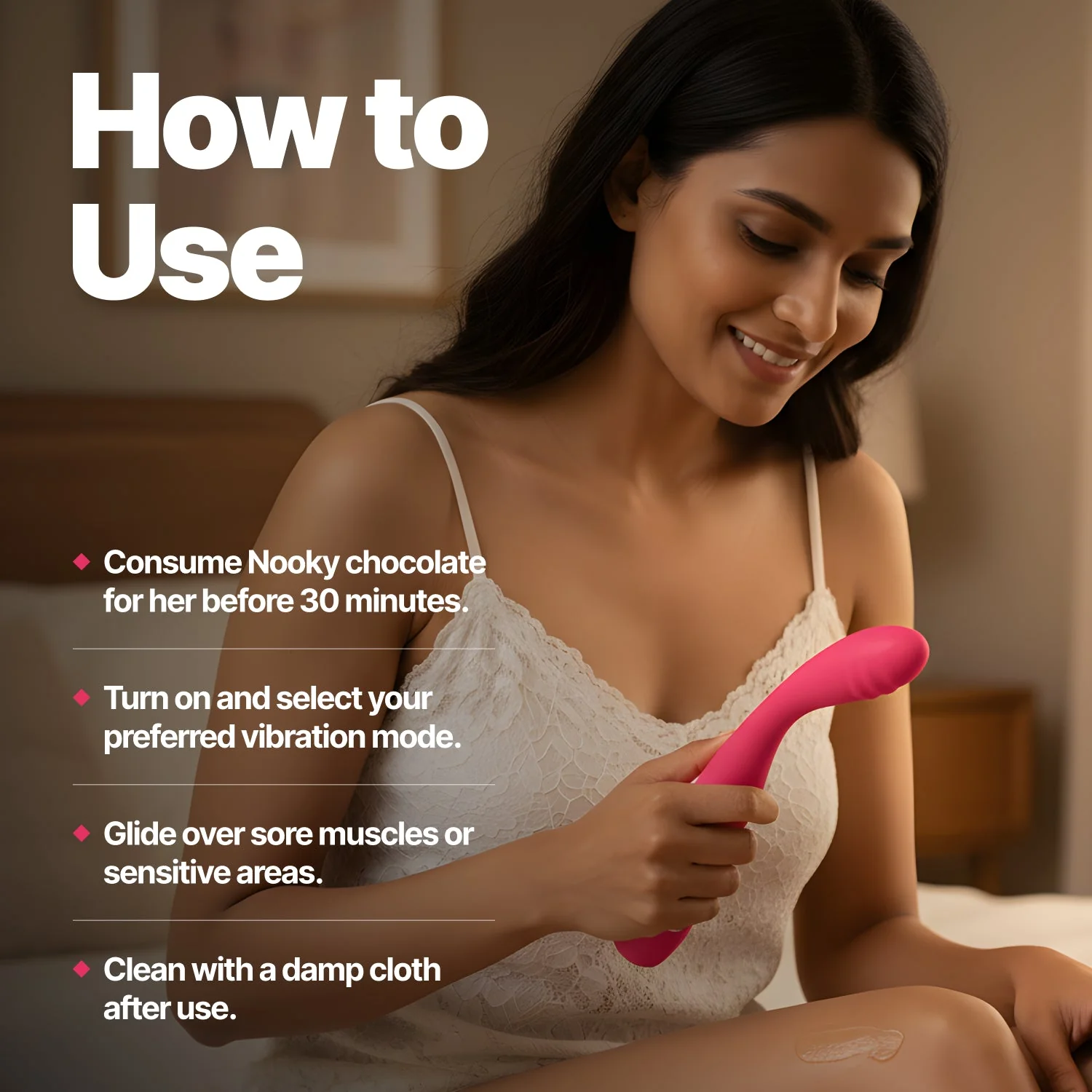 Nooky Blush 2-in-1 Play Kit | Pulse Women’s Massager + Intimacy Chocolate for Her - Image 4