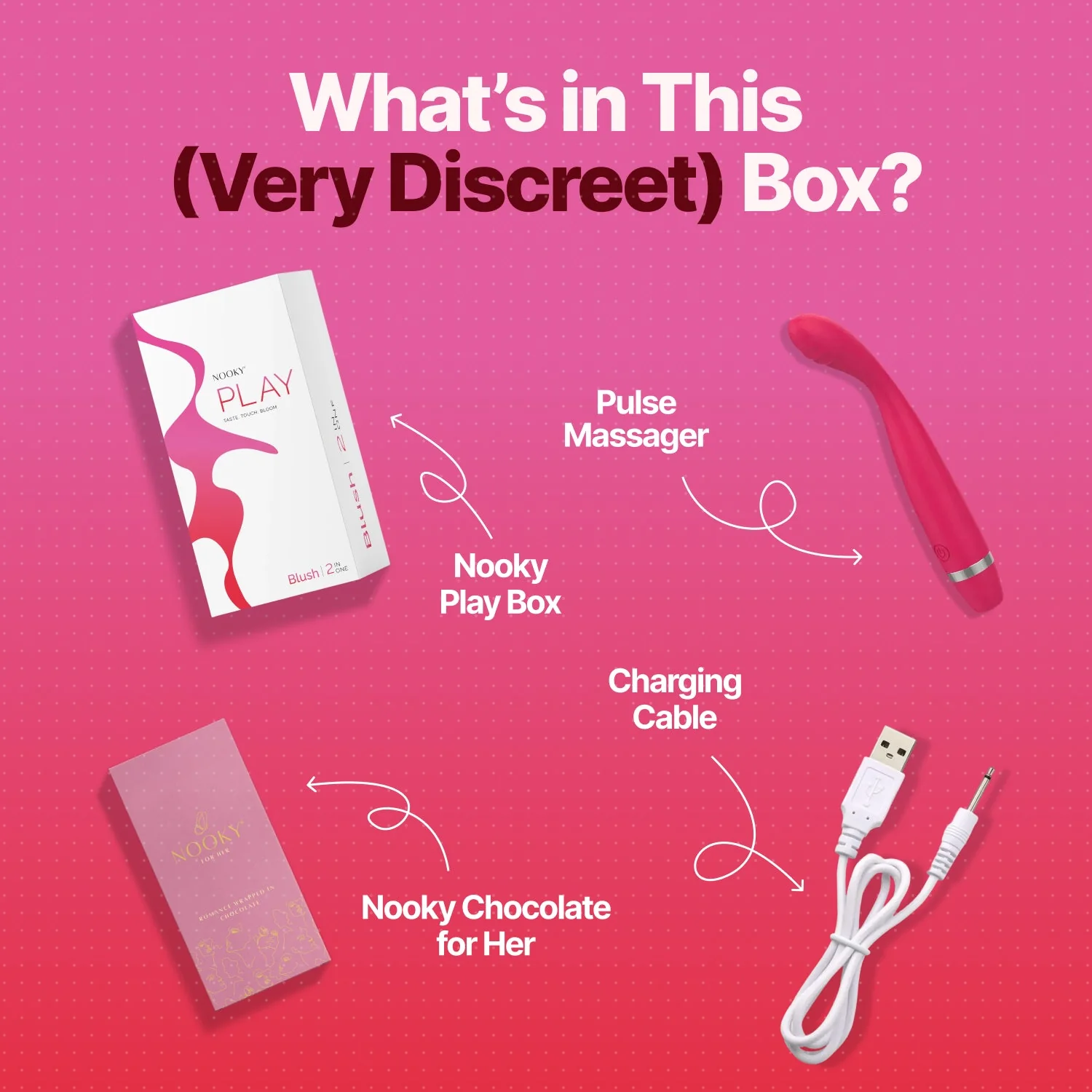 Nooky Blush 2-in-1 Play Kit | Pulse Women’s Massager + Intimacy Chocolate for Her - Image 8