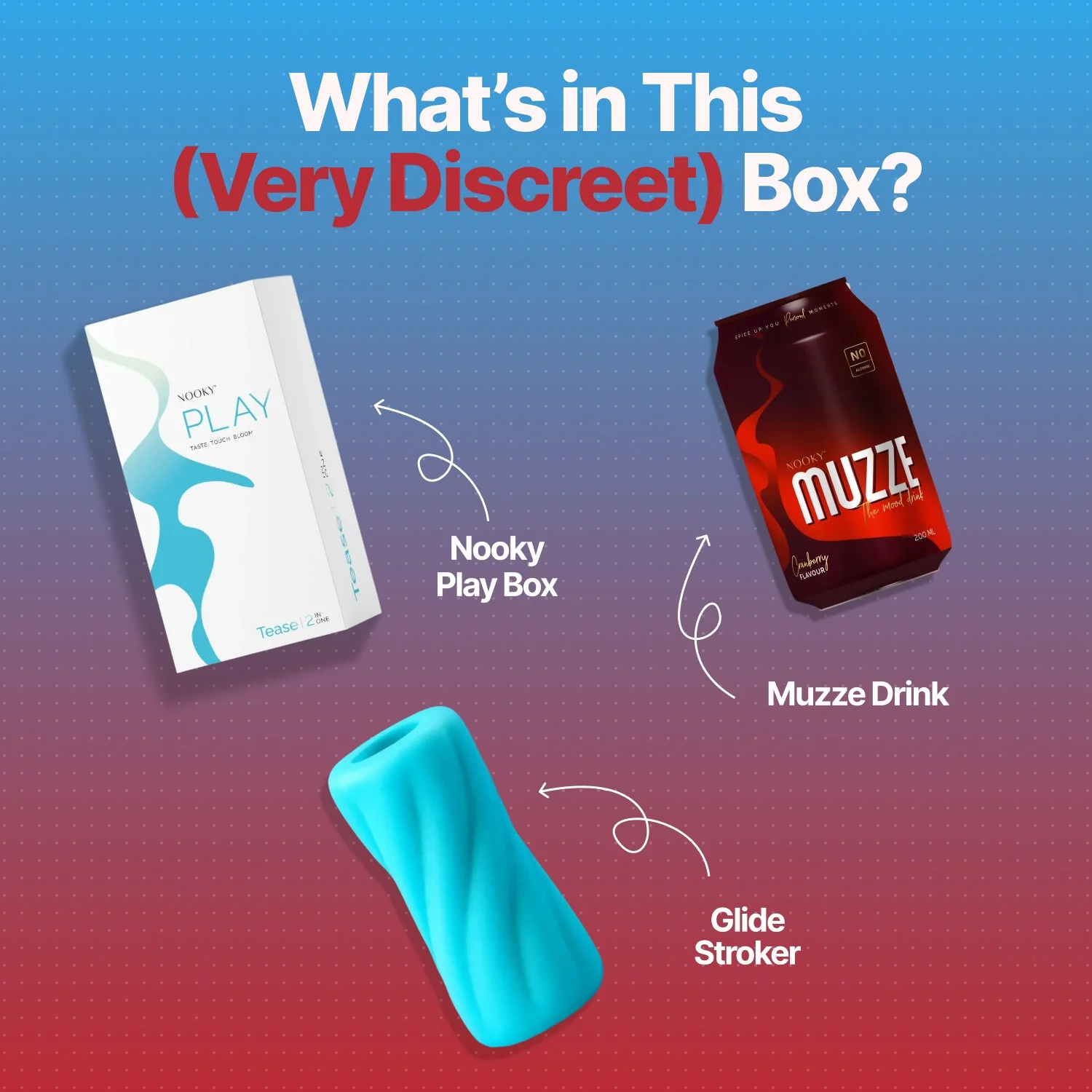 Nooky Tease 2-in-1 Play Kit | Glide Men’s Stroker + MUZZE Intimacy Mood Drink - Image 6