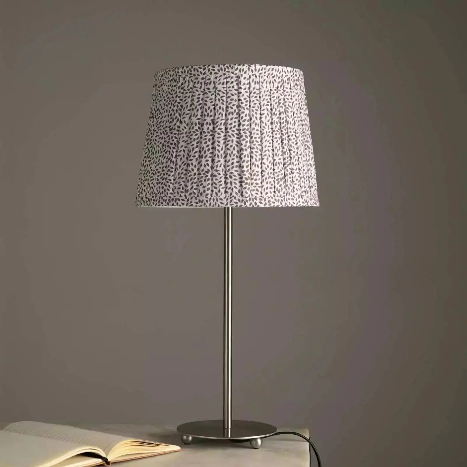Nordic Night Table Lamp - Indian Block Printing Technique, Made From Cotton Recycled Paper, Premium Matte Finish For Base