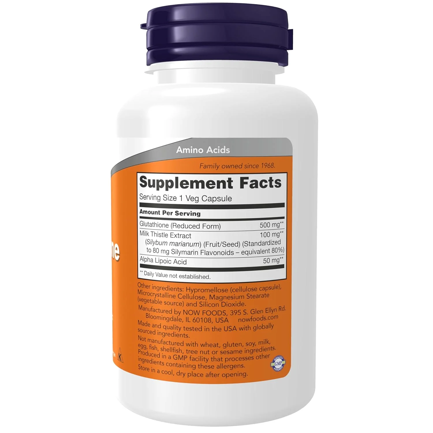 Now Foods Glutathione Plus Capsules 500mg, 60 Capsules - Image 3