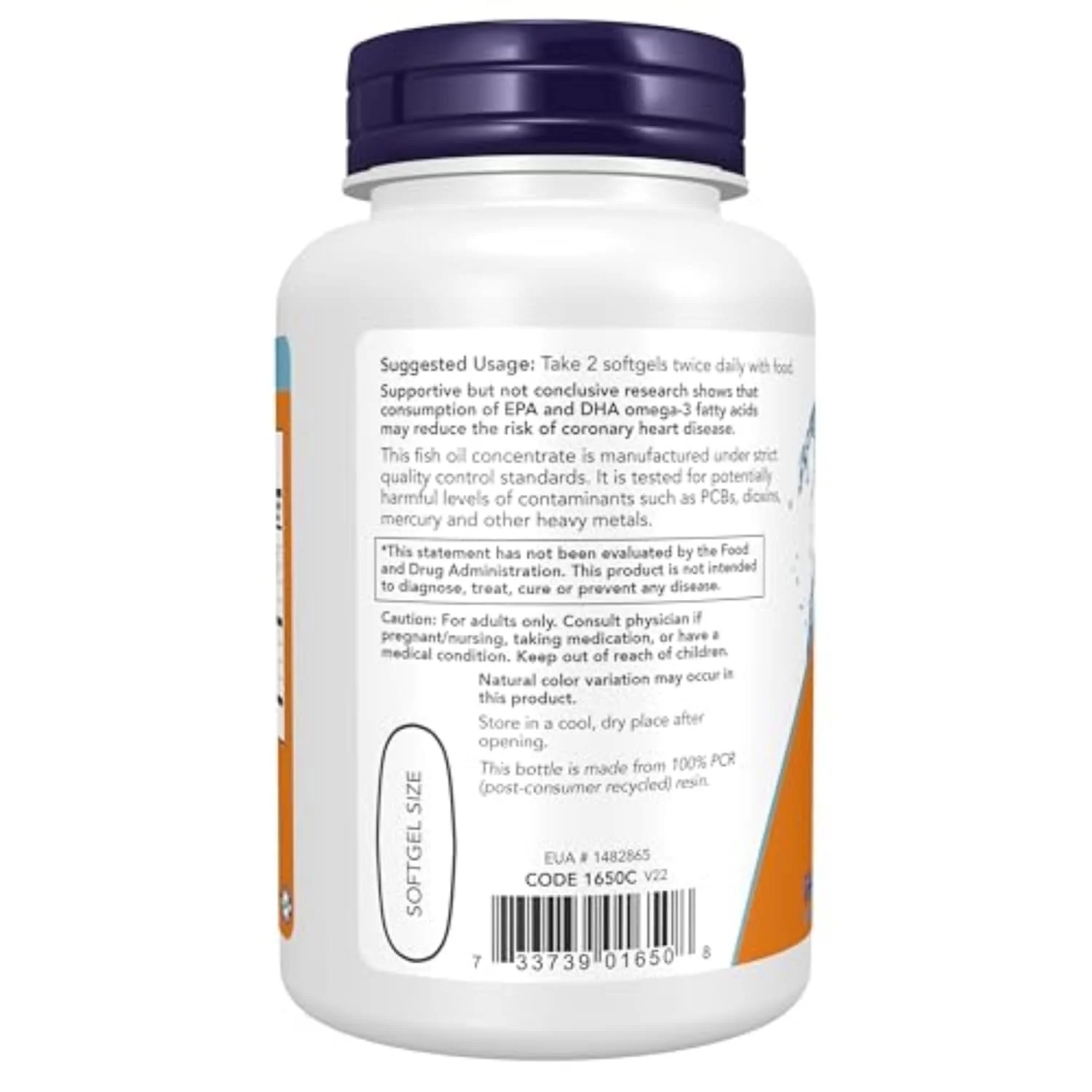 Now Foods Omega 3, Pack of 100 softgel - Image 3