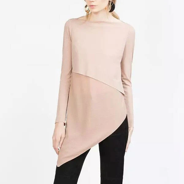 Nude Full Sleeves Layered Top