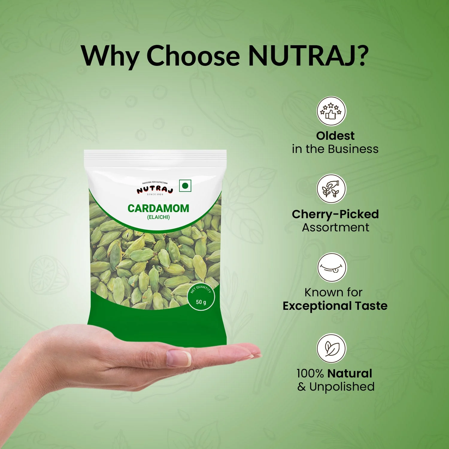 Nutraj Cardamom (Elaichi) 50gm - Image 2
