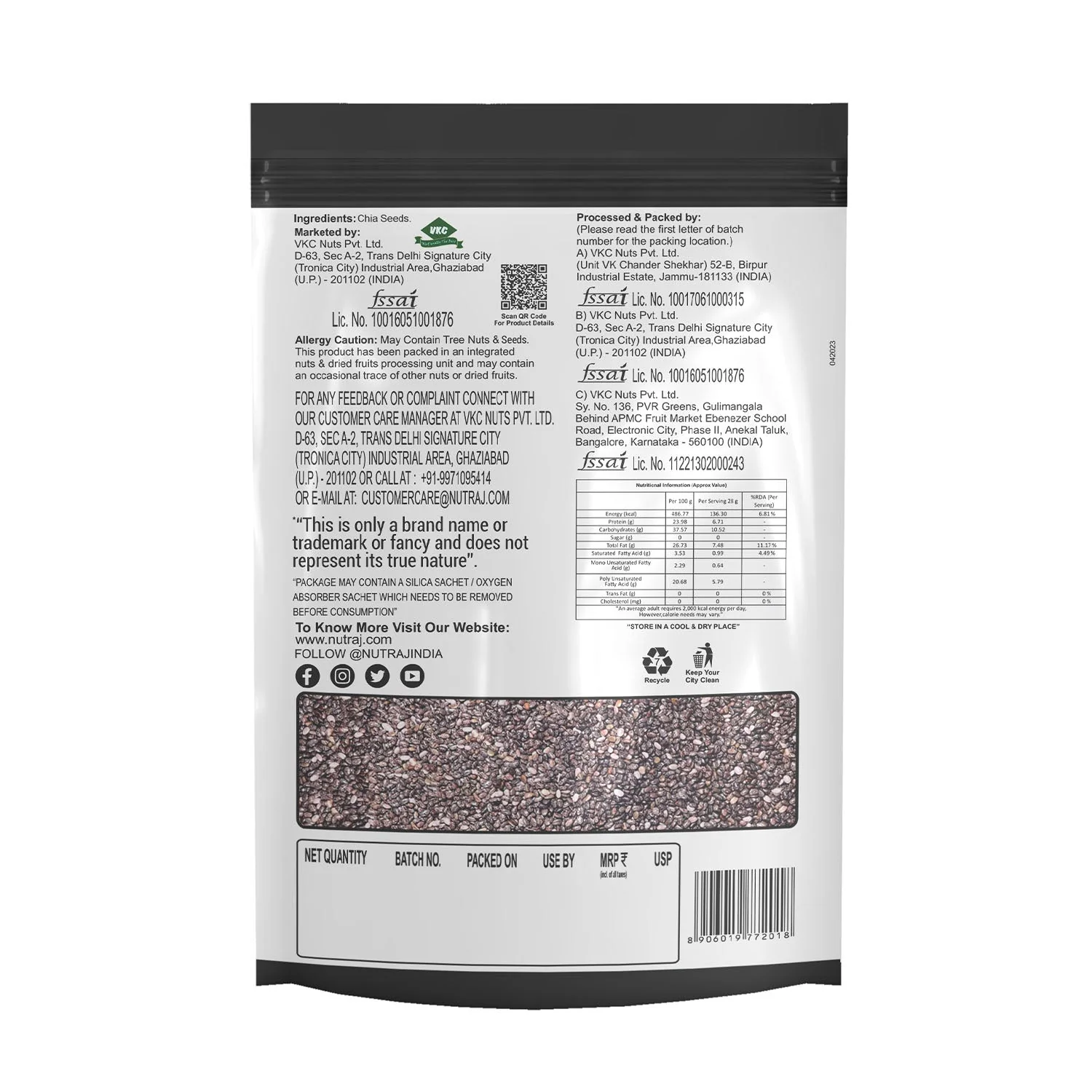 Nutraj Chia Seeds 200gm - Image 4