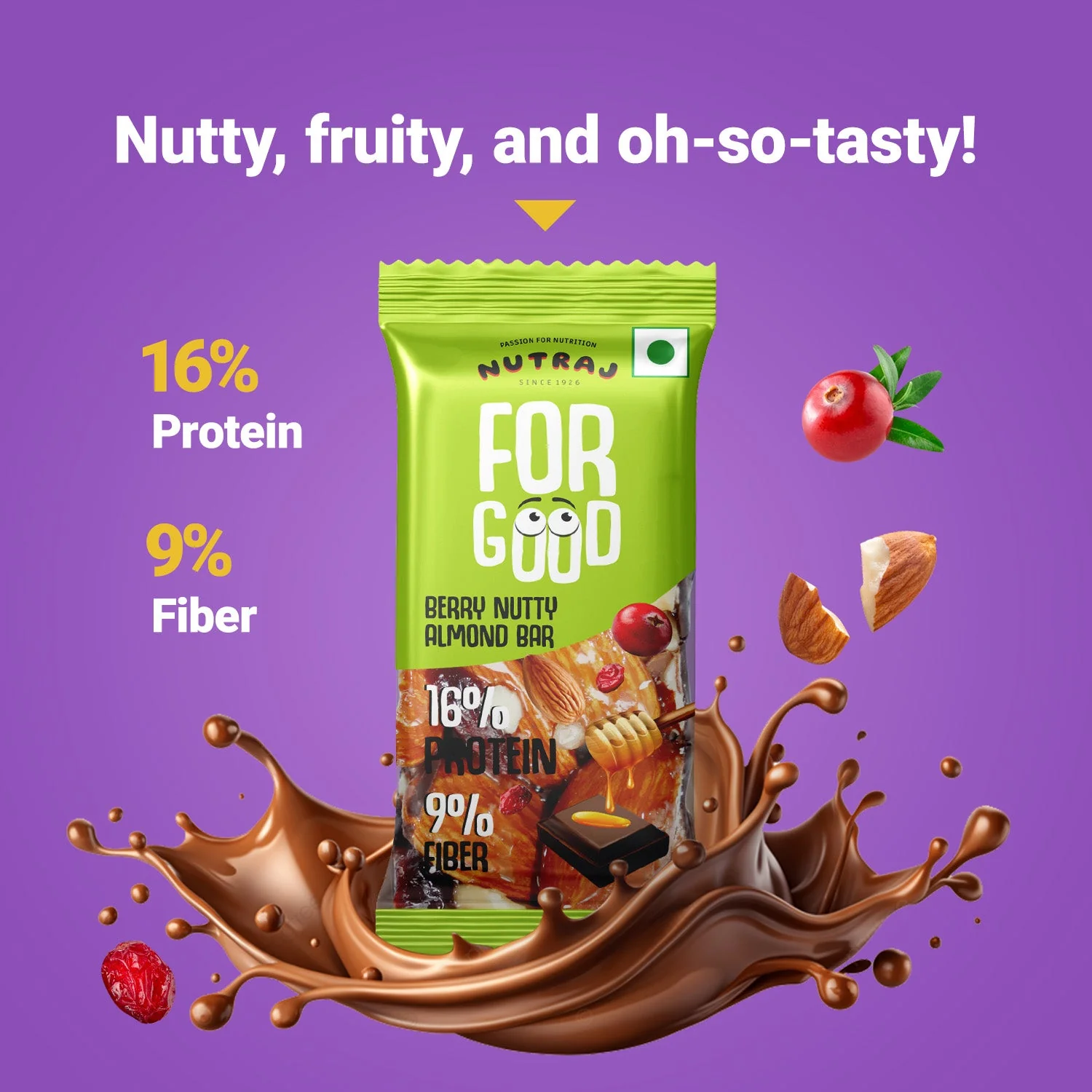 Nutraj For Good Daily Nutrition Protein Energy Nut Bar 100g (25g x 4 Bars) - Image 6