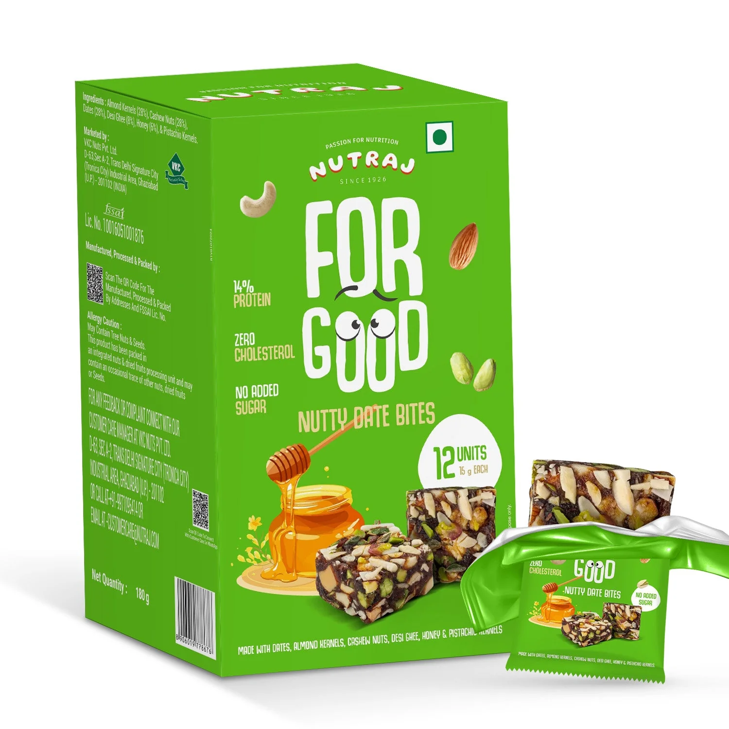 Nutraj For Good Nutty Date Bites 180g (15g x 12 Pieces) - Image 2