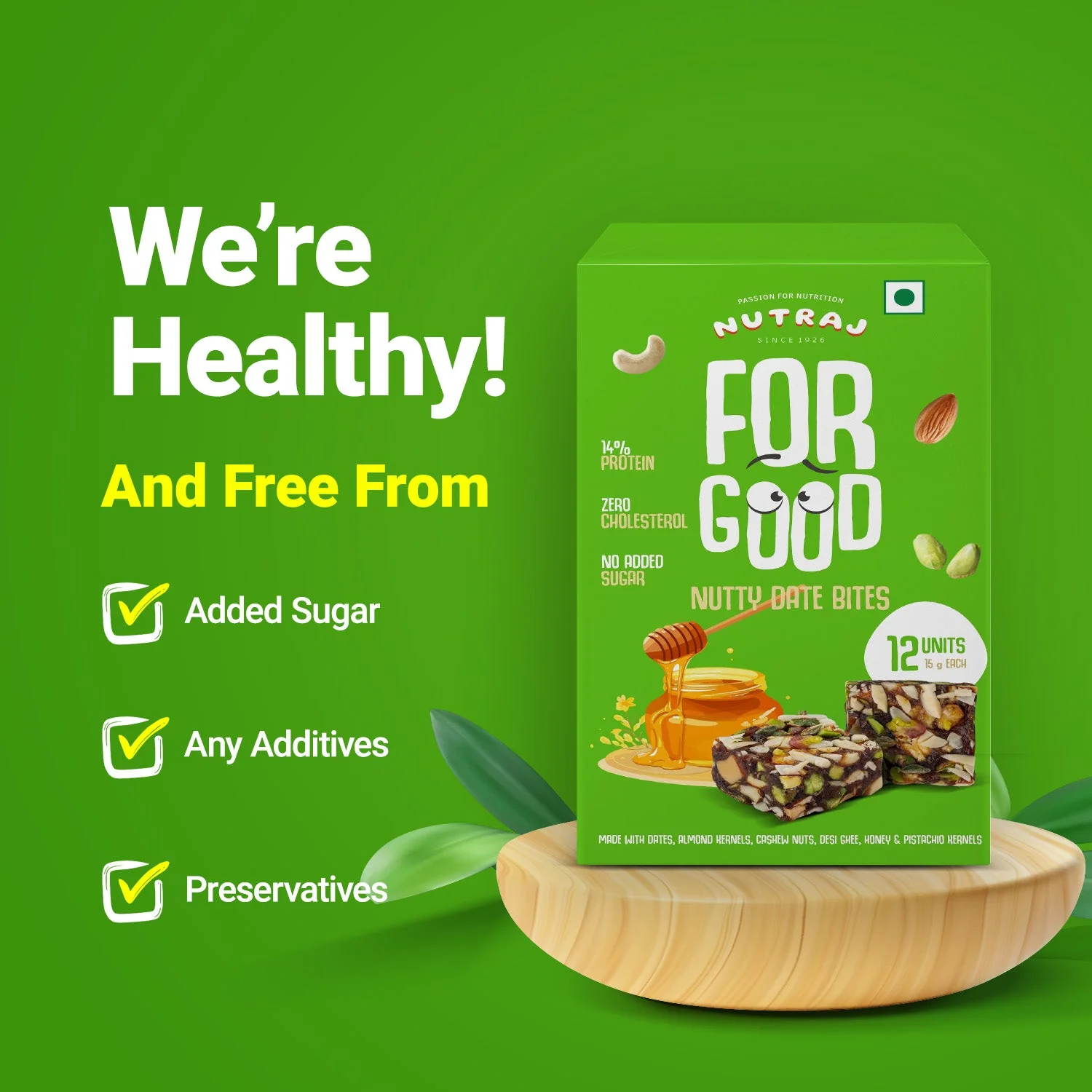 Nutraj For Good Nutty Date Bites 180g (15g x 12 Pieces) - Image 4