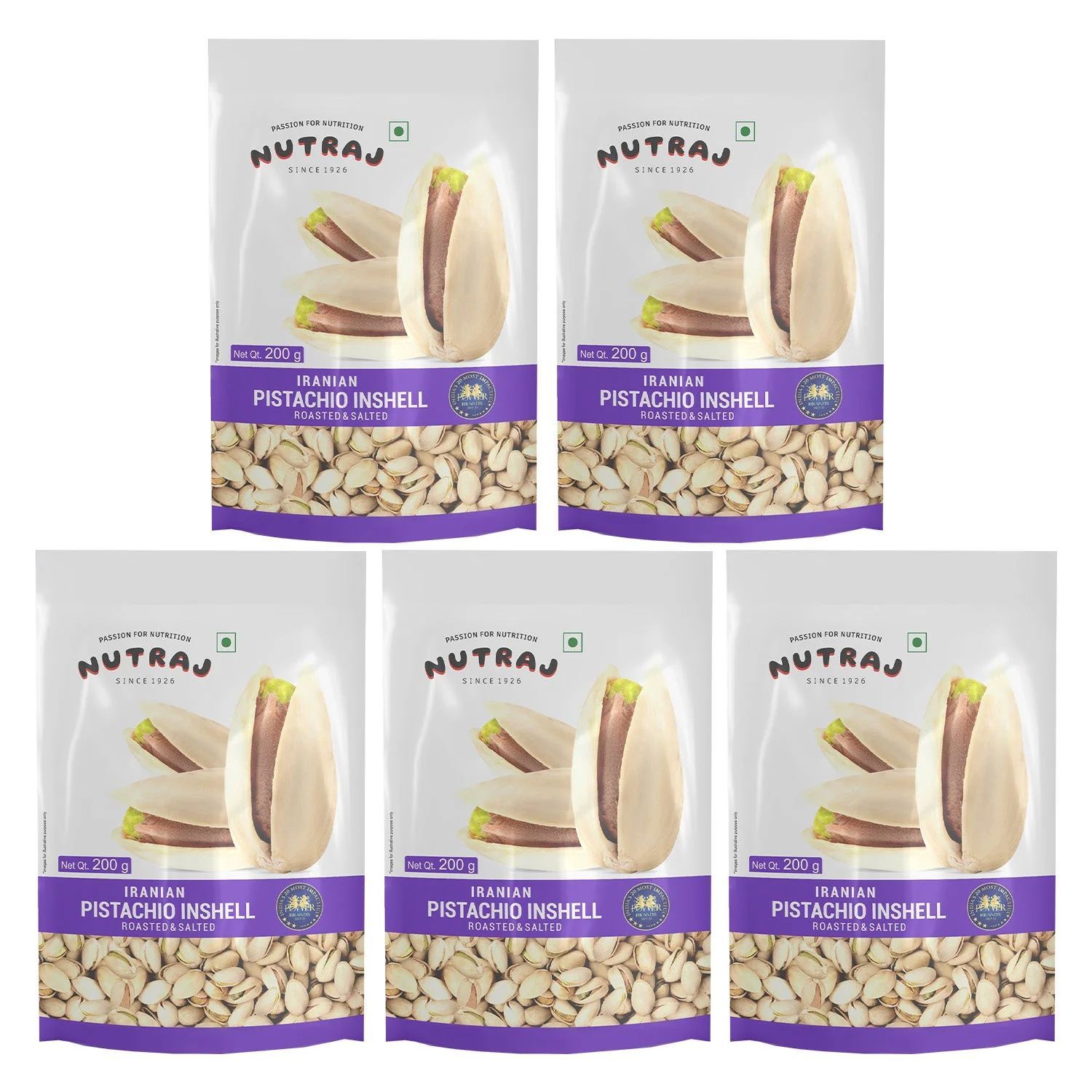 Nutraj Iranian Roasted & Salted Pistachios Inshell (Pista) 200gm - Image 167