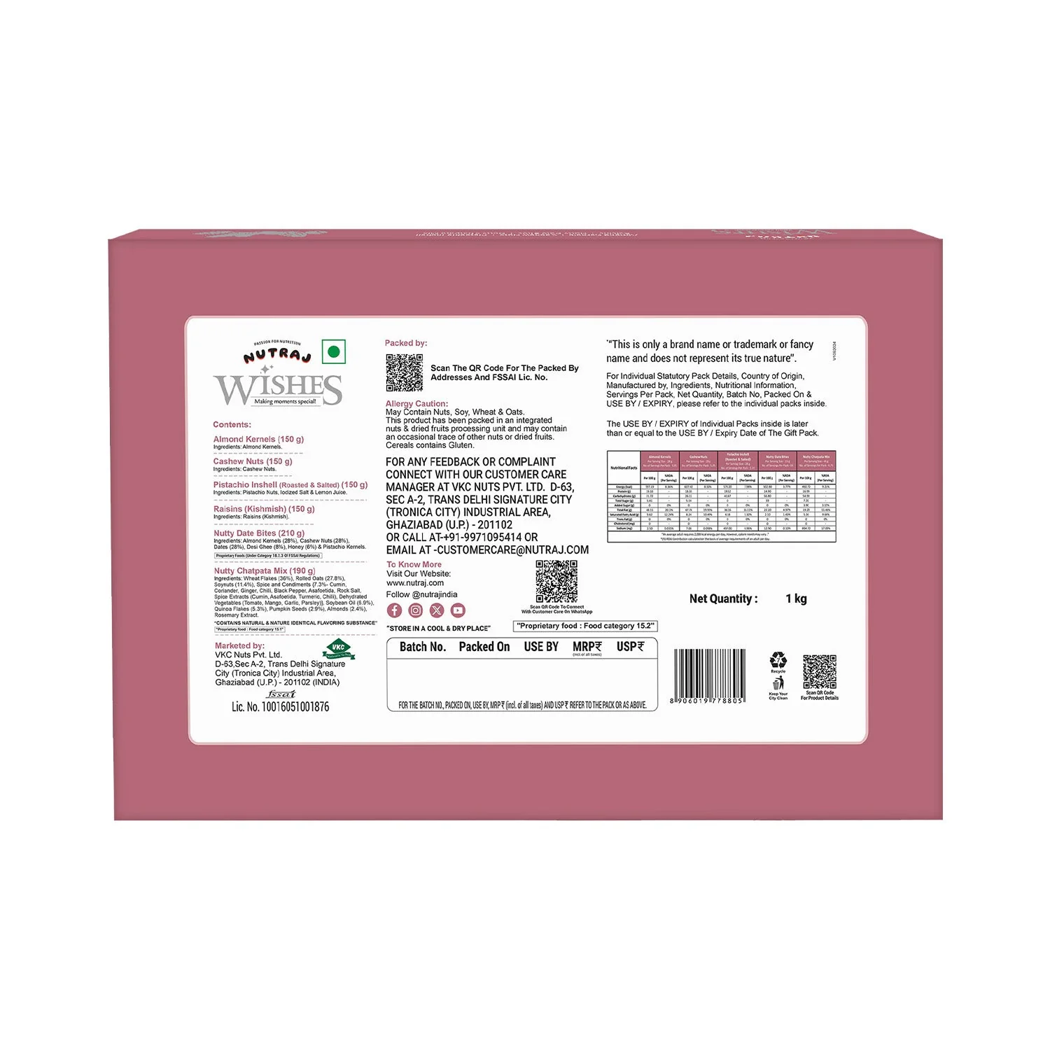 Nutraj Wishes Double Delight 1 Kg Diwali Gift Box | GB-88 - Image 3