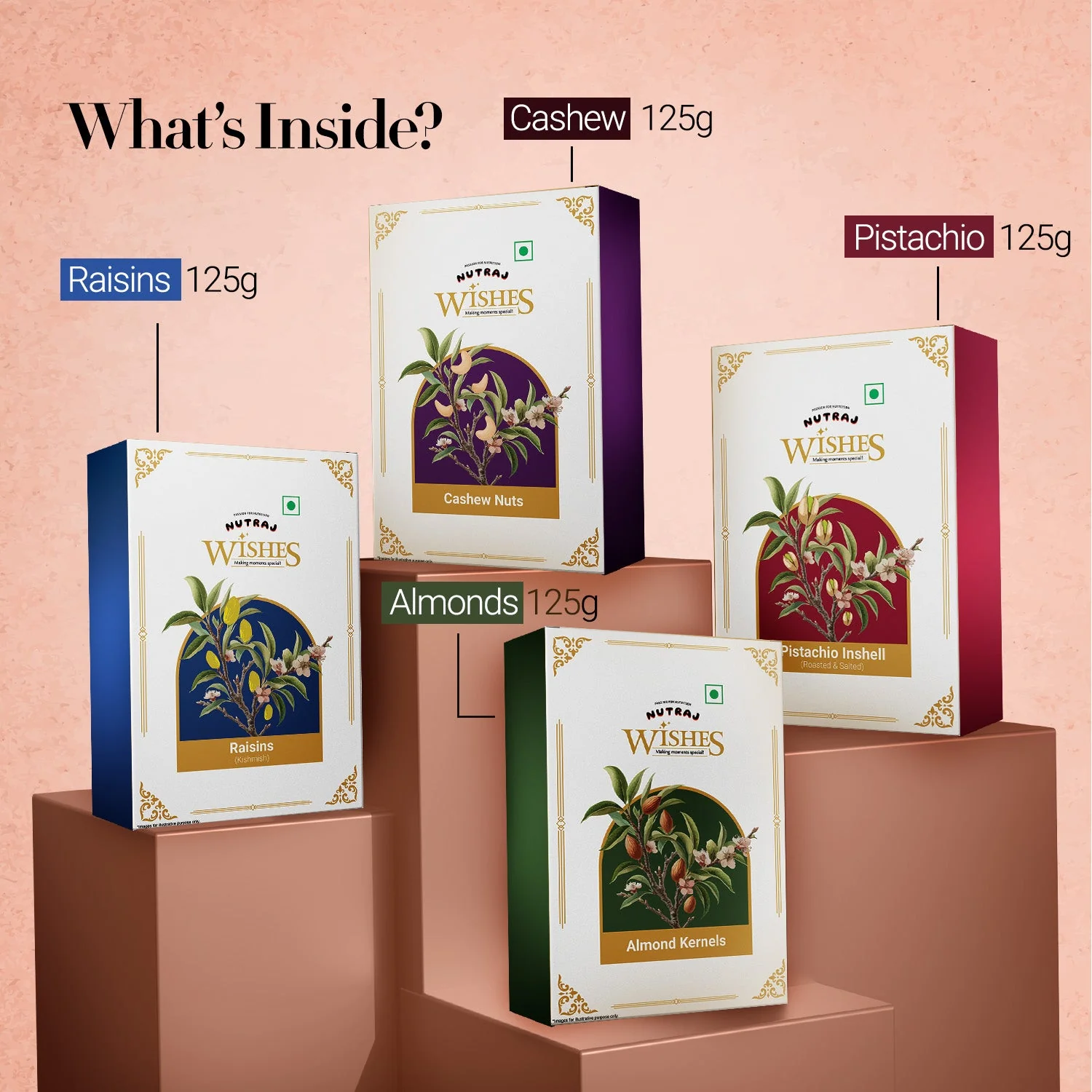 Nutraj Wishes Royal Blossom Diwali Gift Box 500g | GB-151 - Image 2