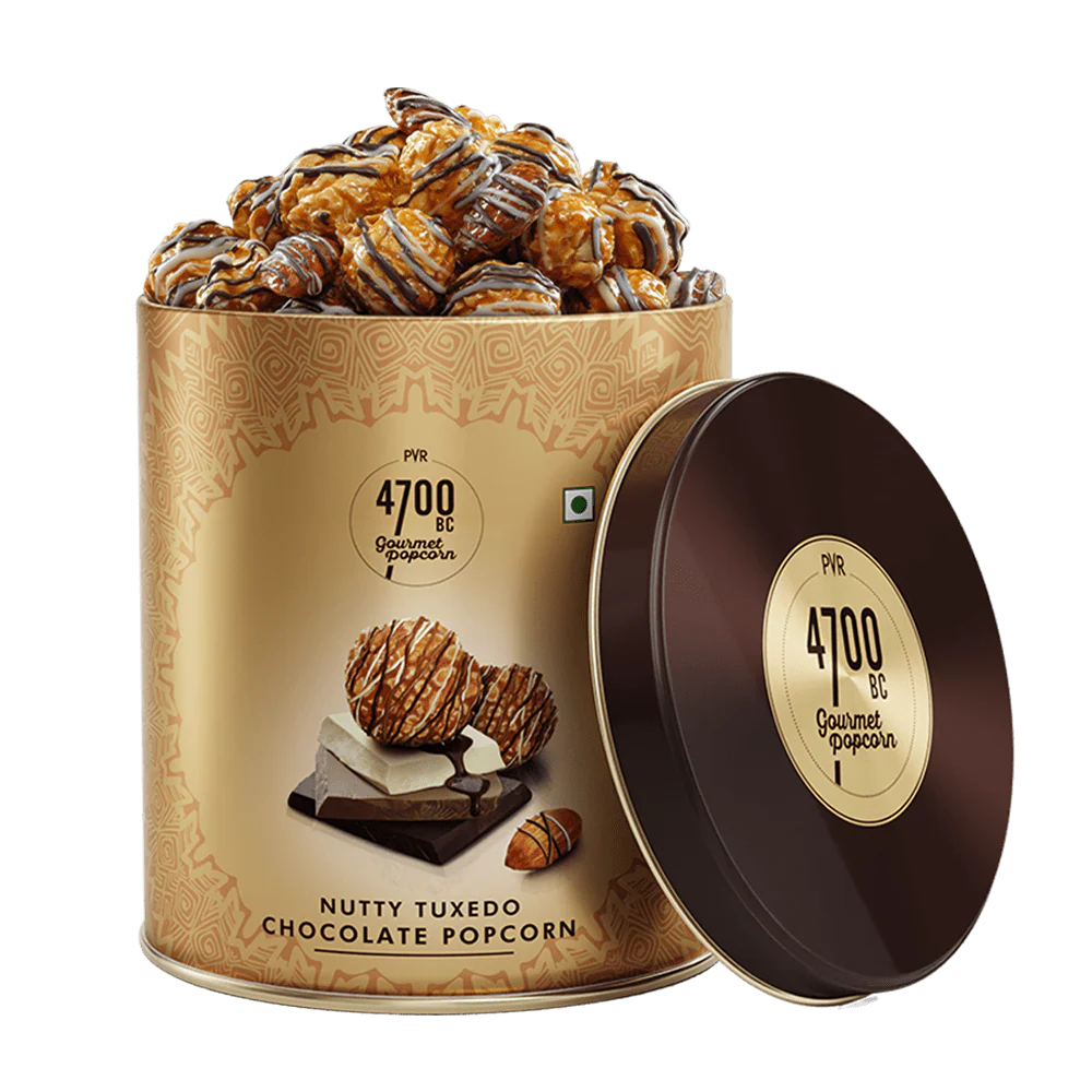 Nutty Tuxedo Chocolate Popcorn, Tin, 150g - Image 5