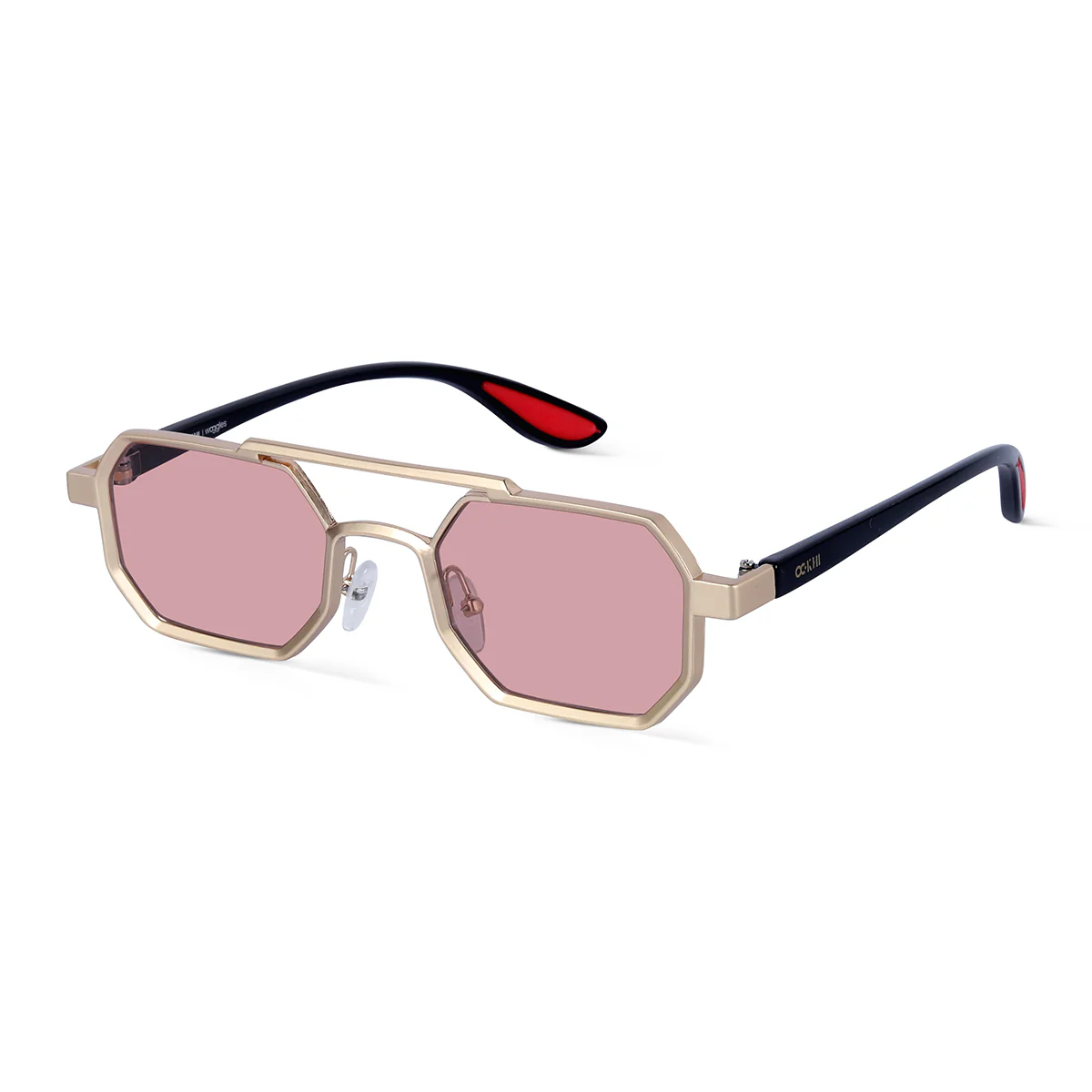 Ockhi Exhale Pink Hexagonal Sunglasses