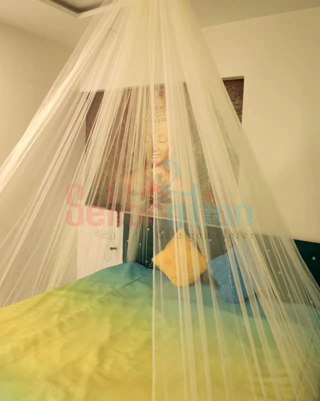 Off White Color Decoration Net Cabana Tent  (With 5M Led Light) - Image 3