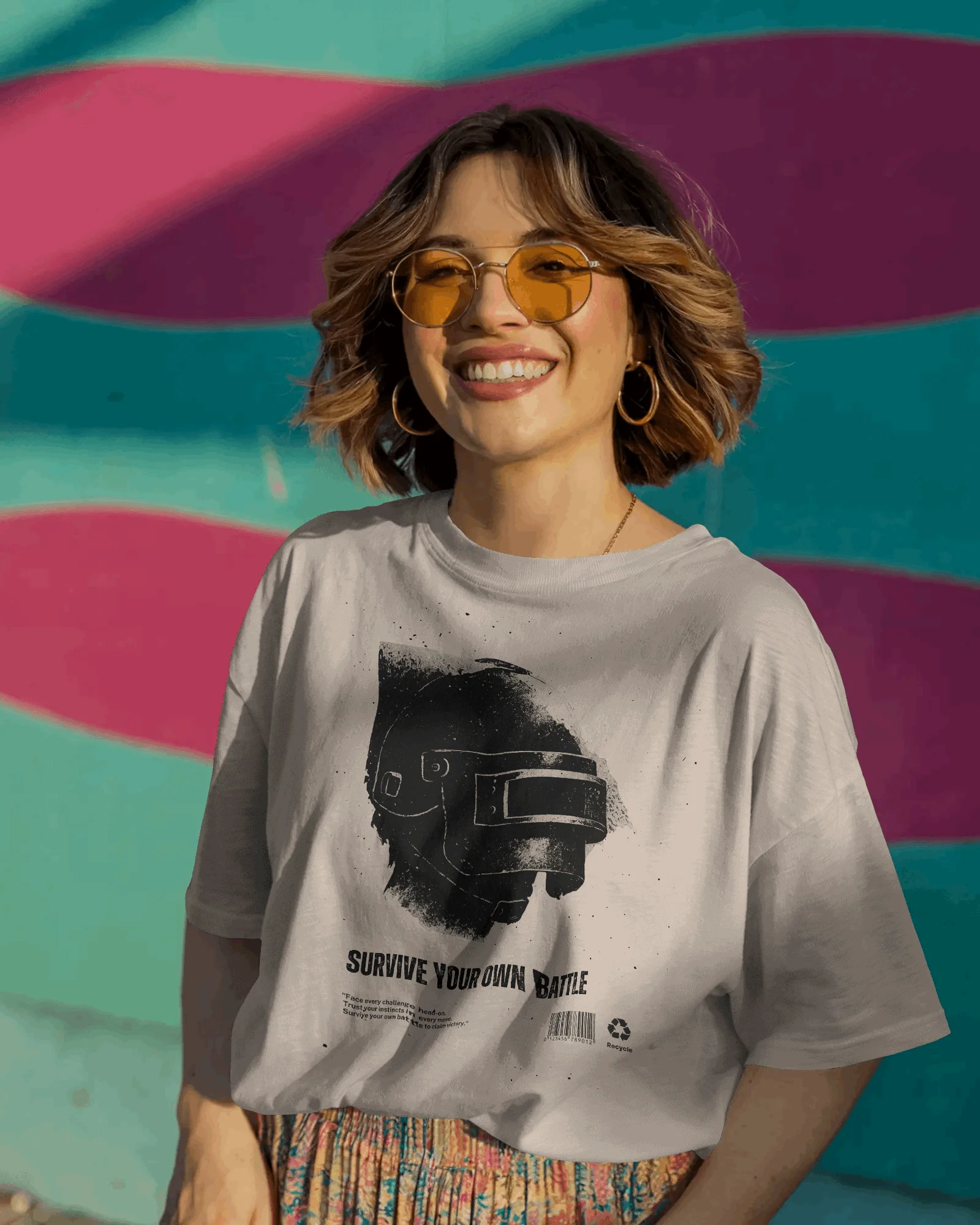 Off White Graphic printed Oversized Tshirt - Image 2