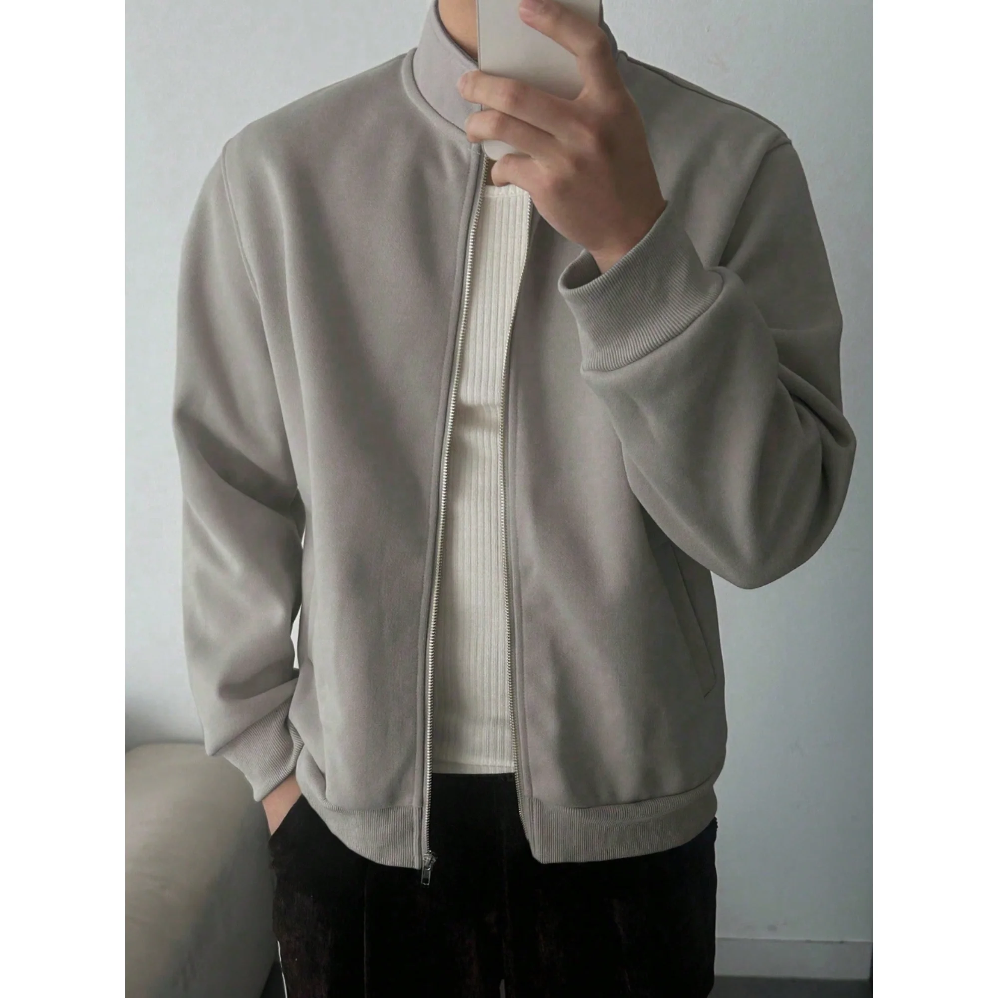 Old Money Stand Up Collar Sweatshirt Zip-Up | Timeless Essential - Image 11