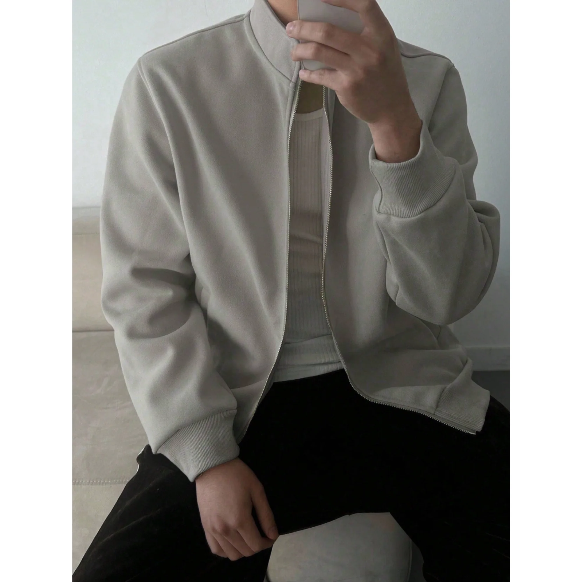 Old Money Stand Up Collar Sweatshirt Zip-Up | Timeless Essential - Image 20