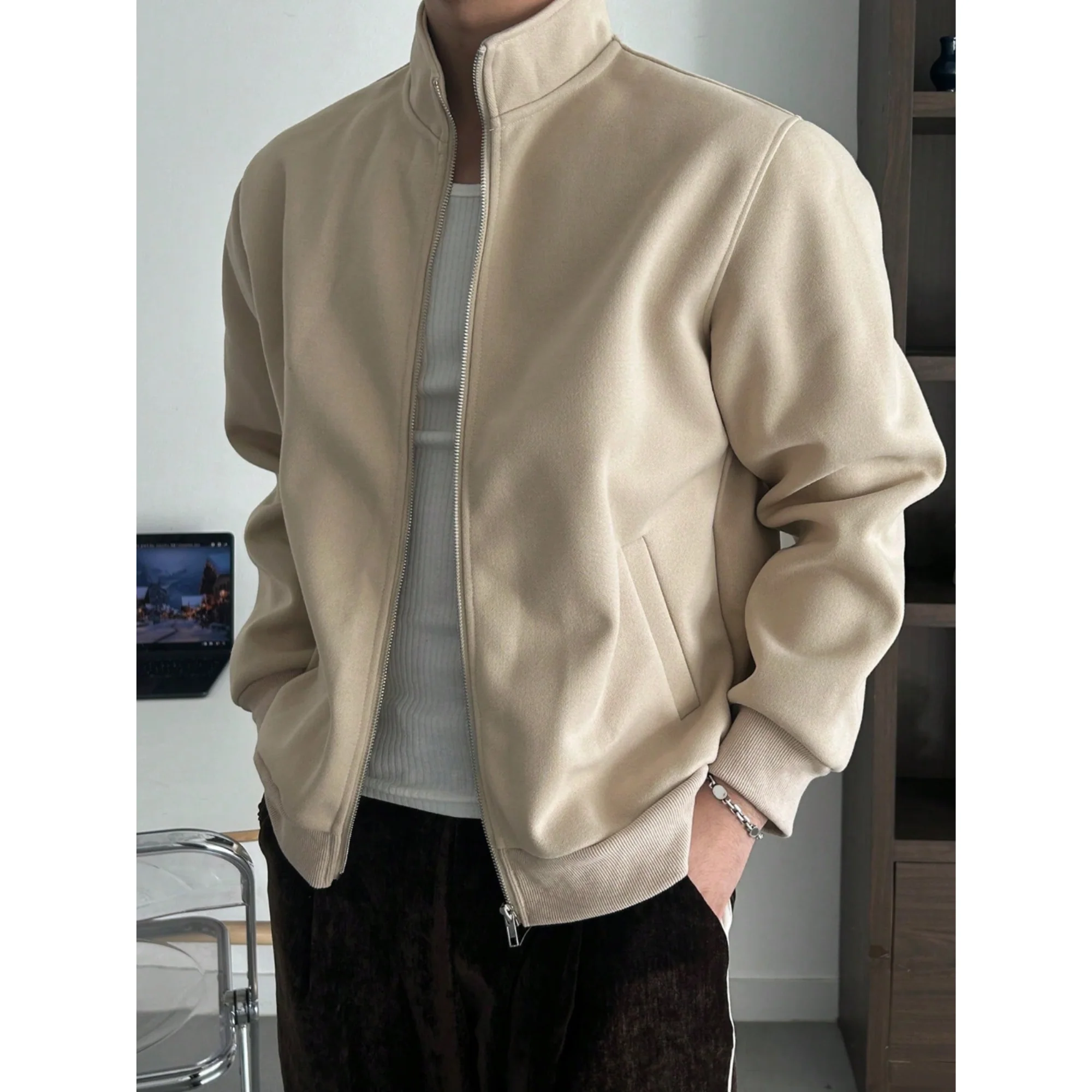 Old Money Stand Up Collar Sweatshirt Zip-Up | Timeless Essential - Image 22