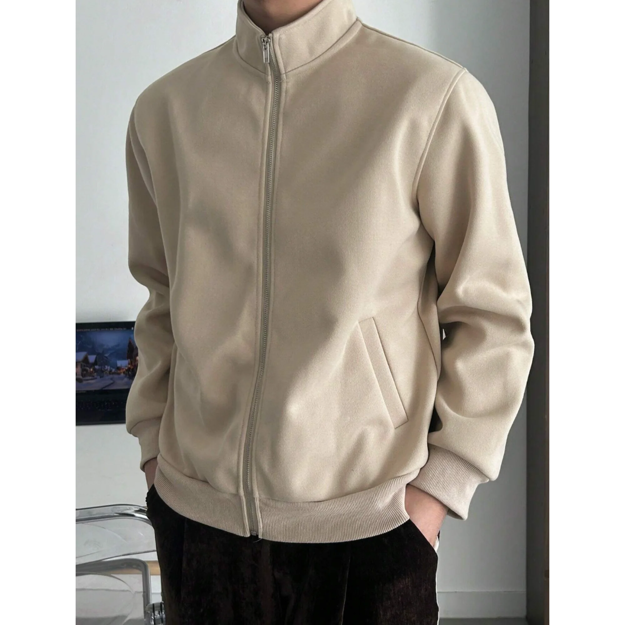 Old Money Stand Up Collar Sweatshirt Zip-Up | Timeless Essential - Image 4