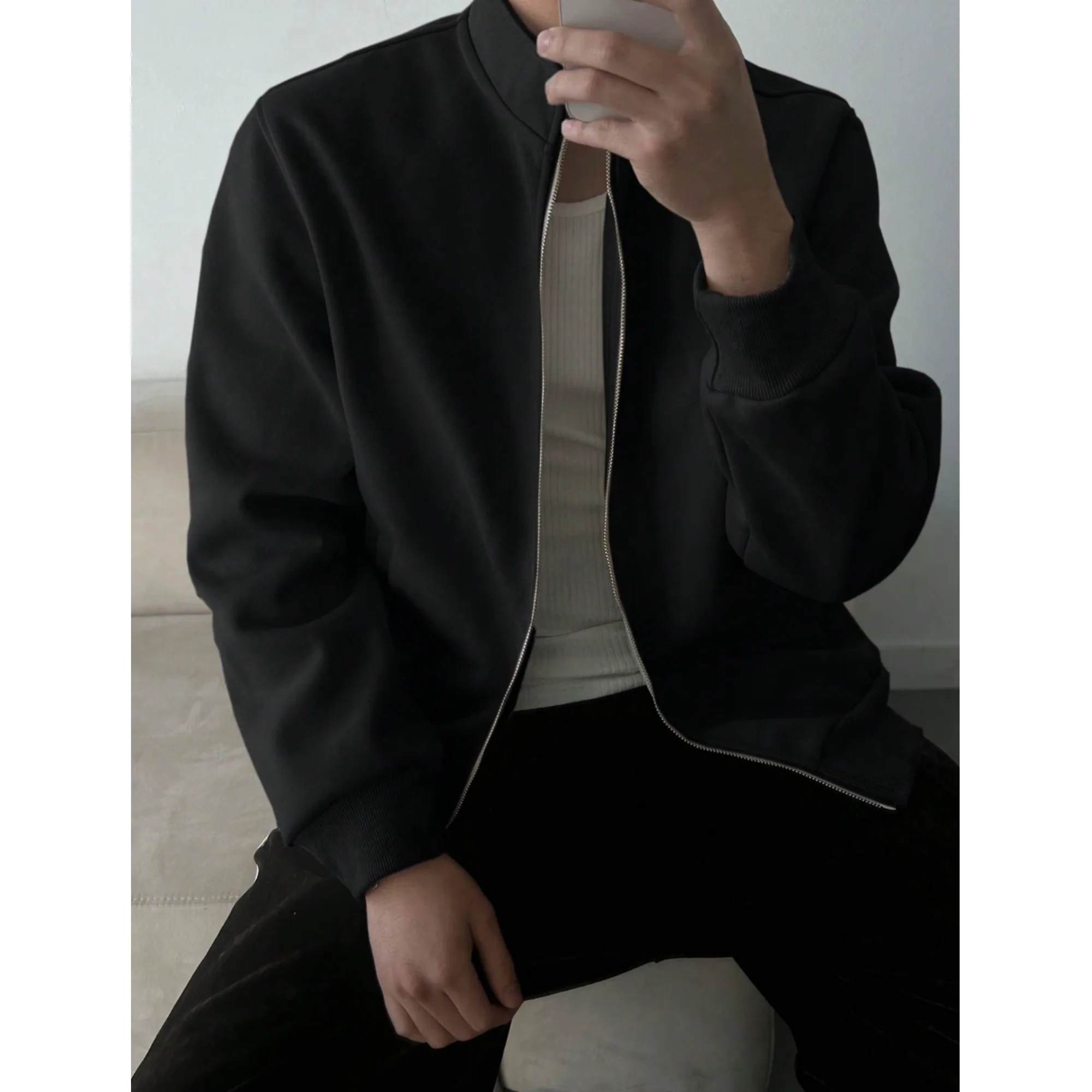 Old Money Stand Up Collar Sweatshirt Zip-Up | Timeless Essential - Image 5