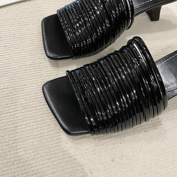 Olive Strappy Sandals - Image 6