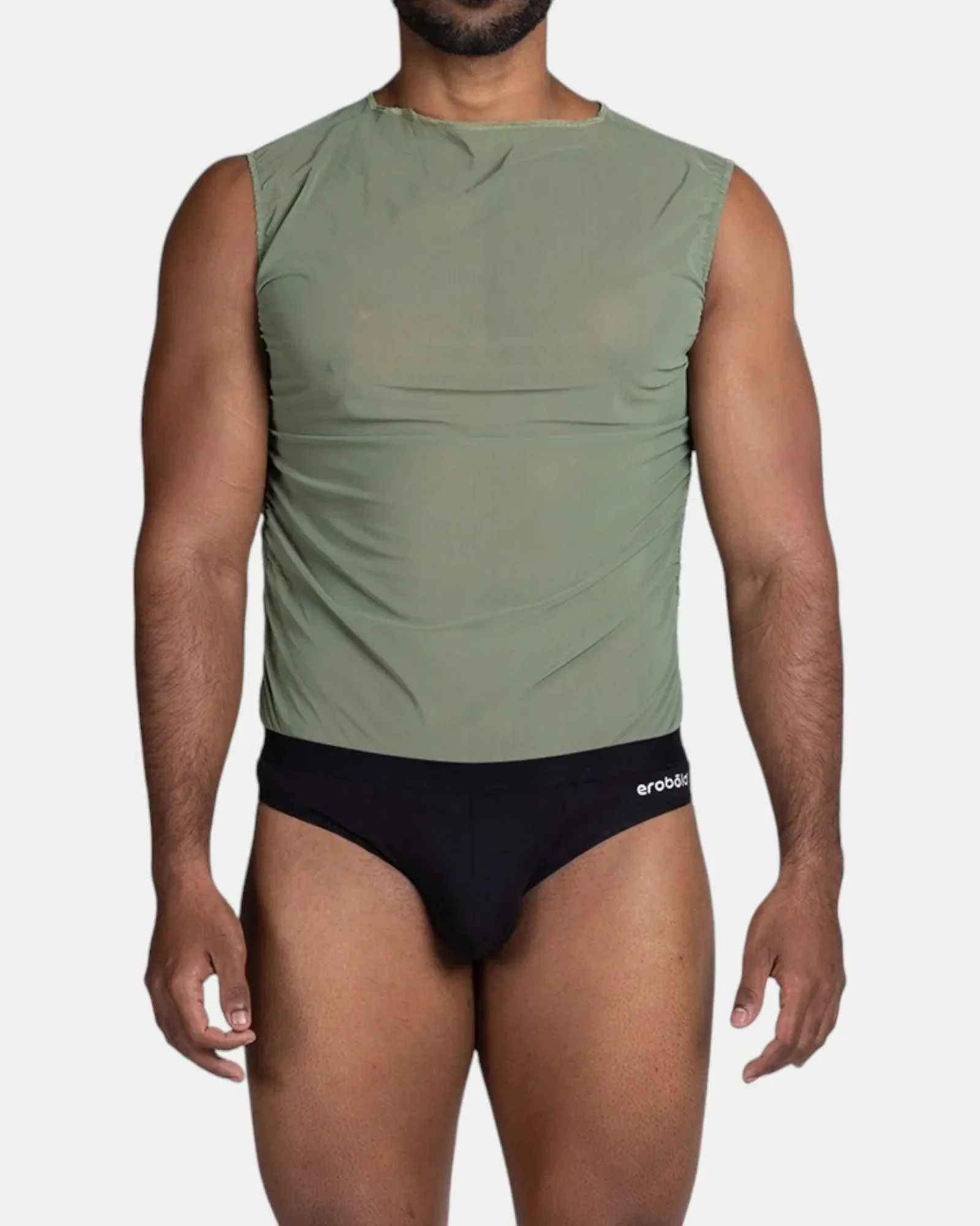 Olokun Wrinkled Tank /Seaweed Green - Image 15