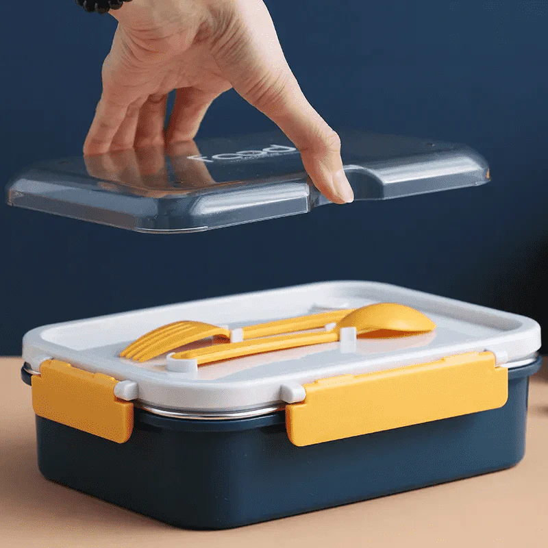 On the Go with Our 3-Compartment Bento Lunch Box with Breathable Button Design - Image 13